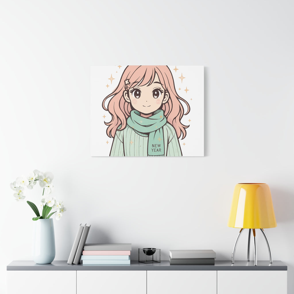 Anime Girl New Year Canvas Print