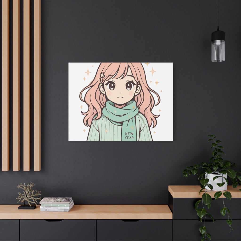 Anime Girl New Year Canvas Print