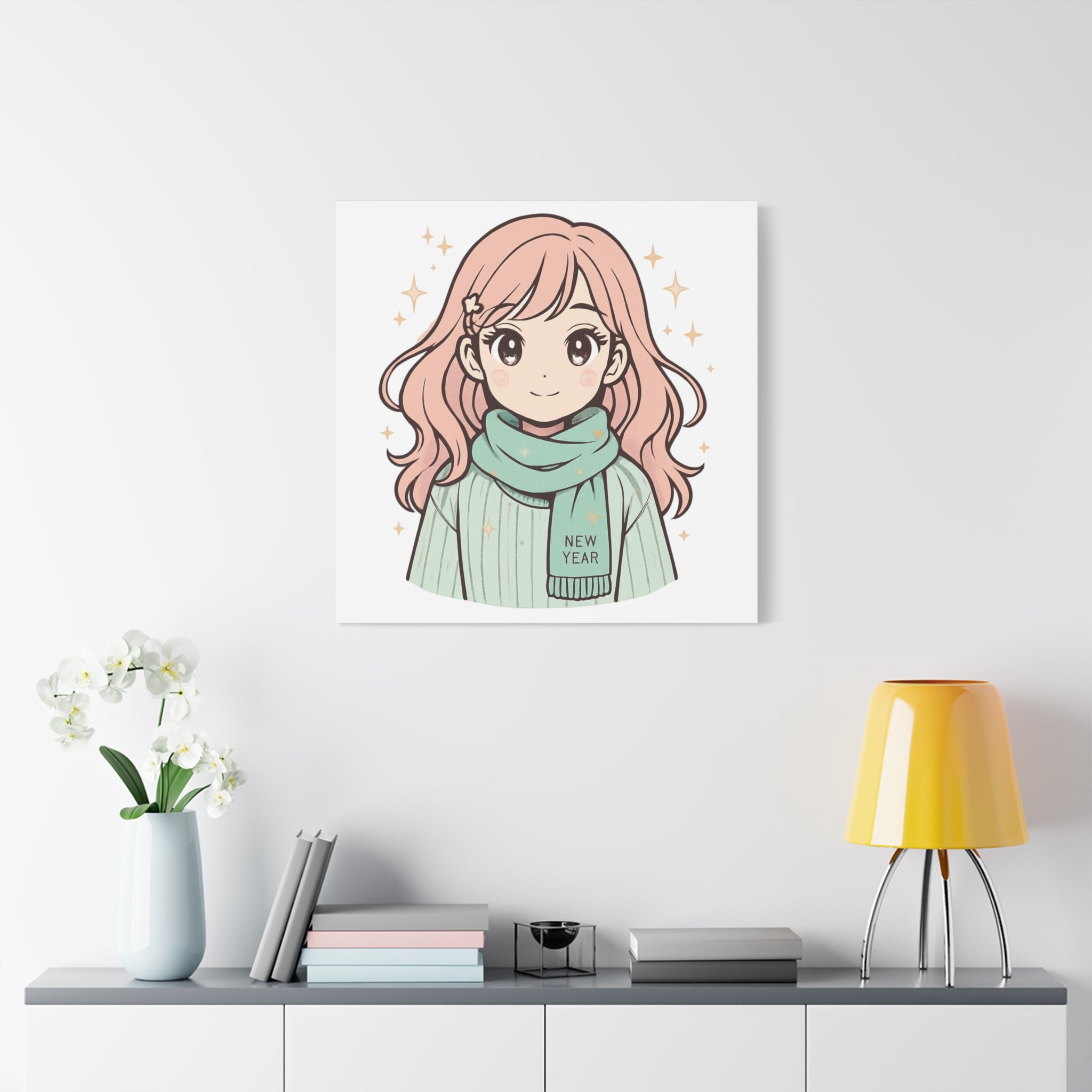 Anime Girl New Year Canvas Print