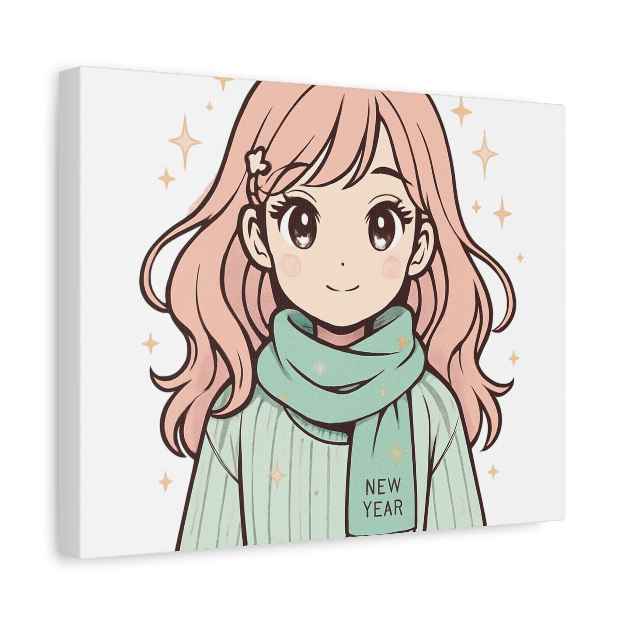 Anime Girl New Year Canvas Print