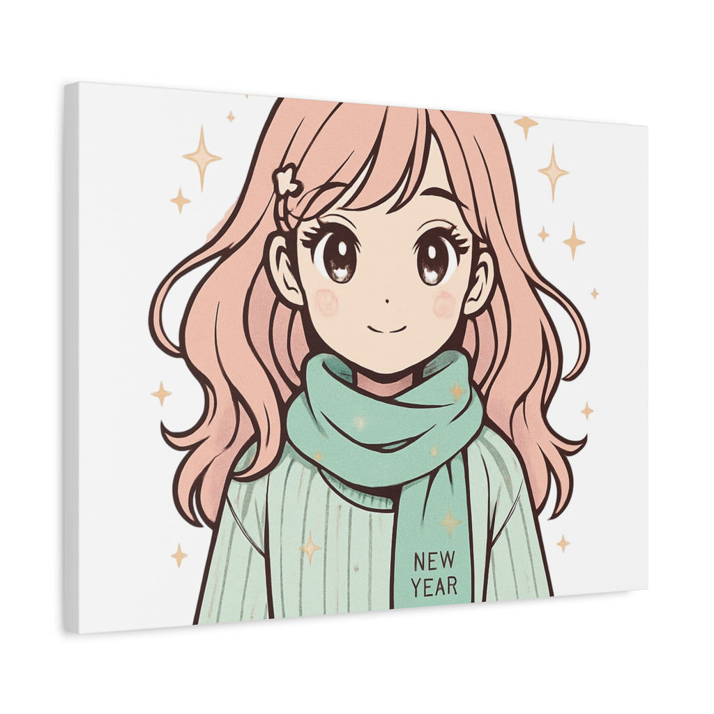 Anime Girl New Year Canvas Print