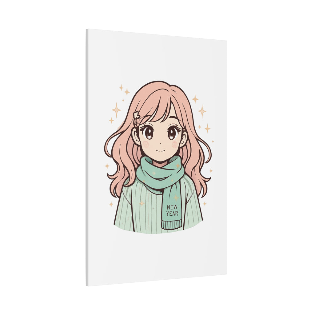 Anime Girl New Year Canvas Print