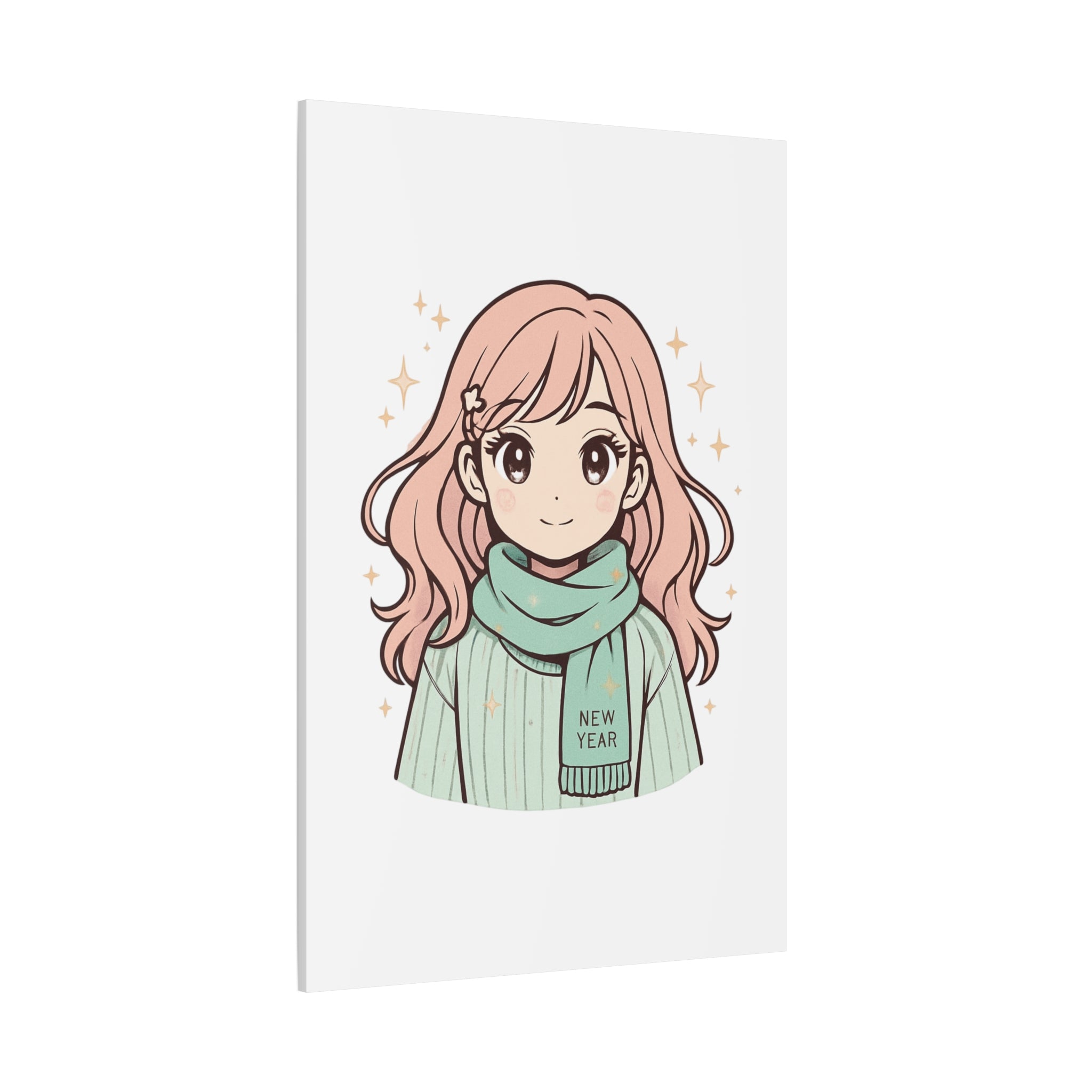 Anime Girl New Year Canvas Print