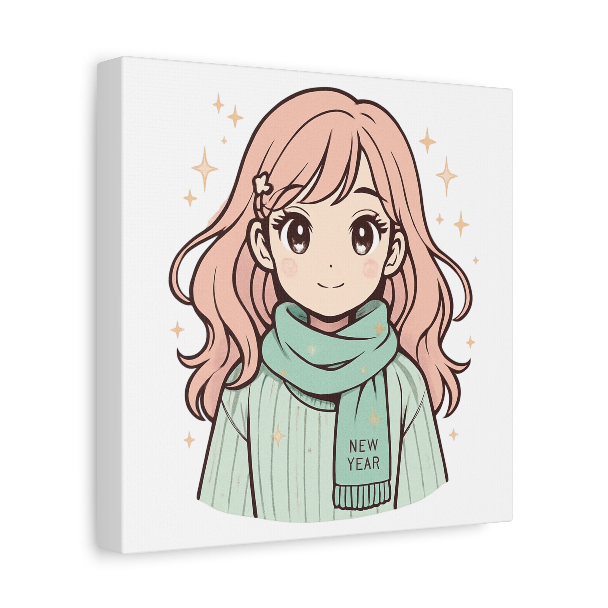 Anime Girl New Year Canvas Print