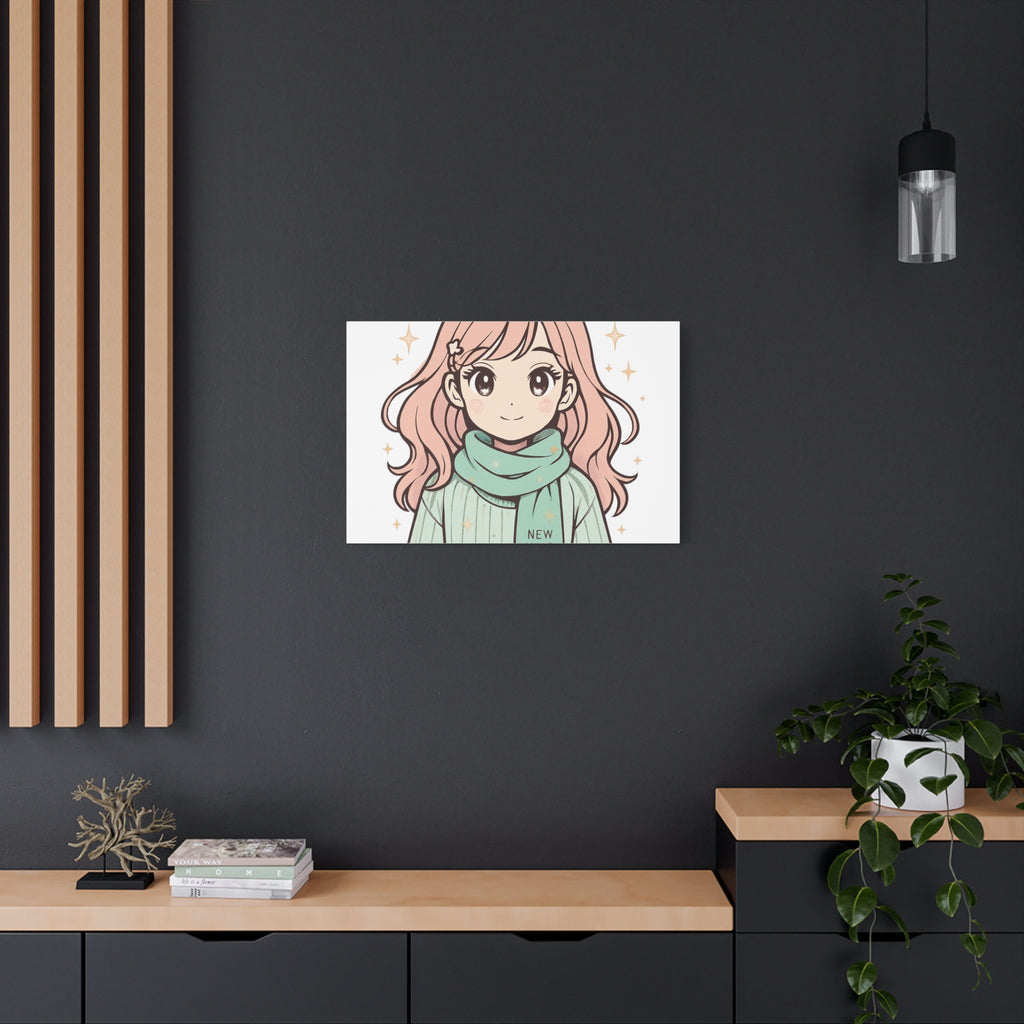 Anime Girl New Year Canvas Print