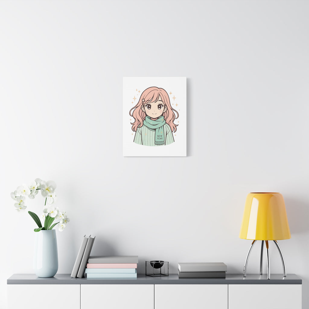 Anime Girl New Year Canvas Print