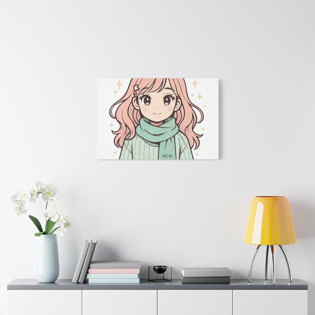 Anime Girl New Year Canvas Print