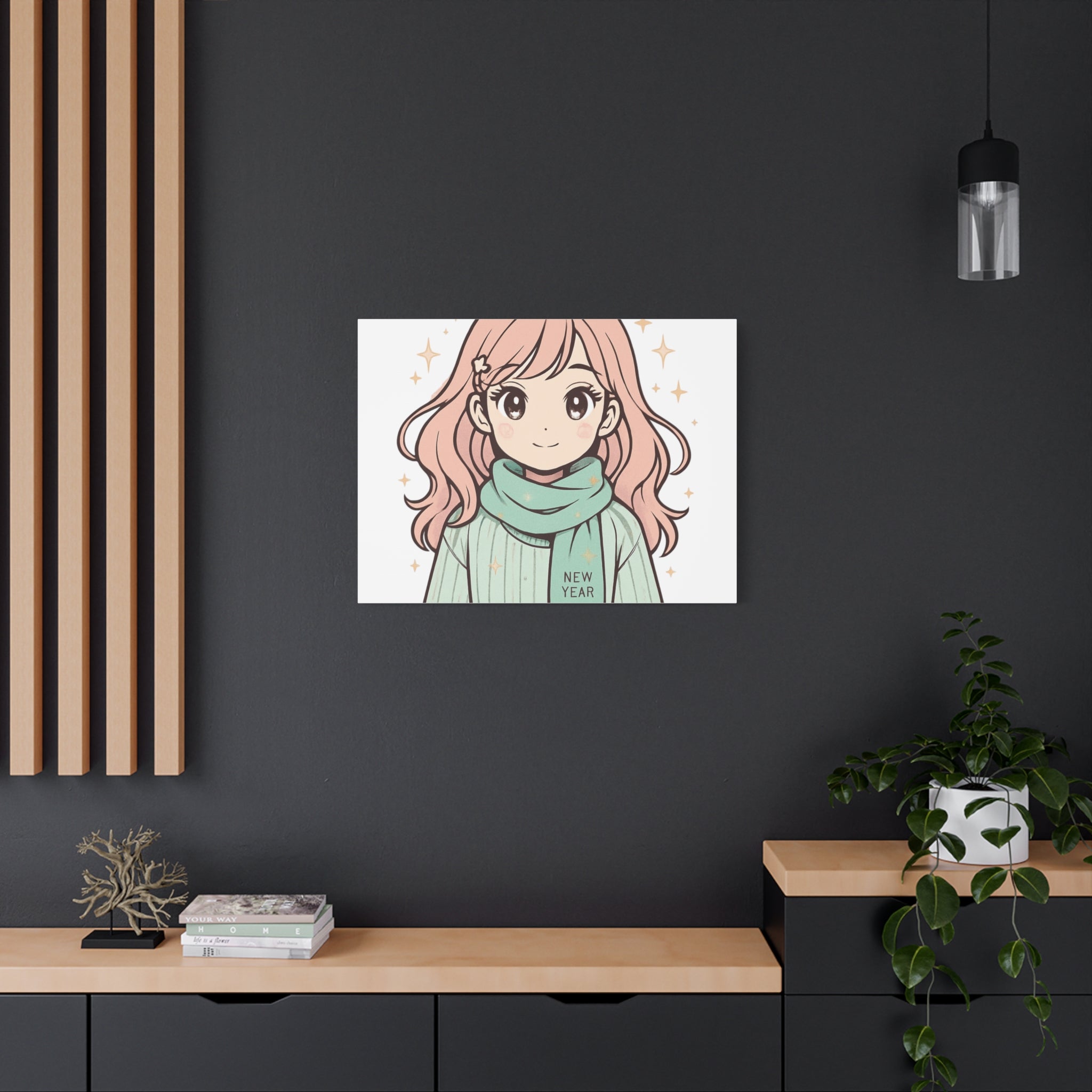 Anime Girl New Year Canvas Print