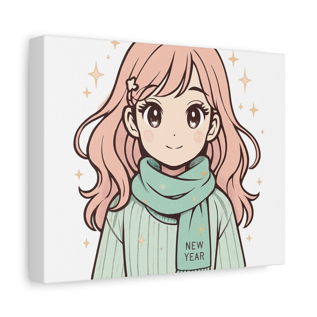 Anime Girl New Year Canvas Print