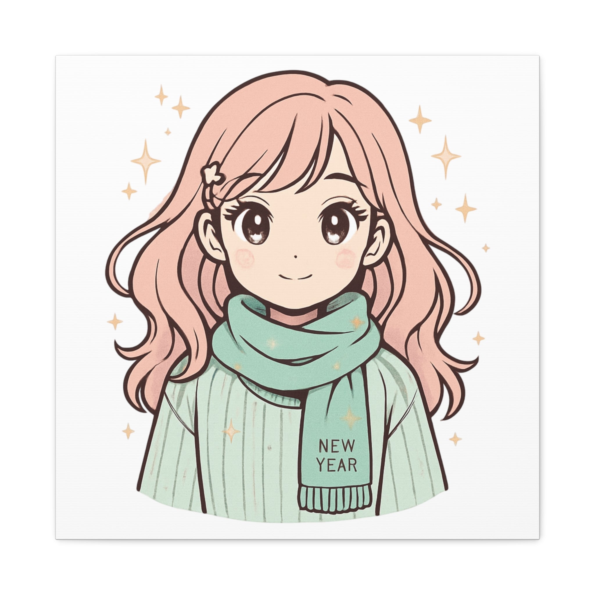 Anime Girl New Year Canvas Print