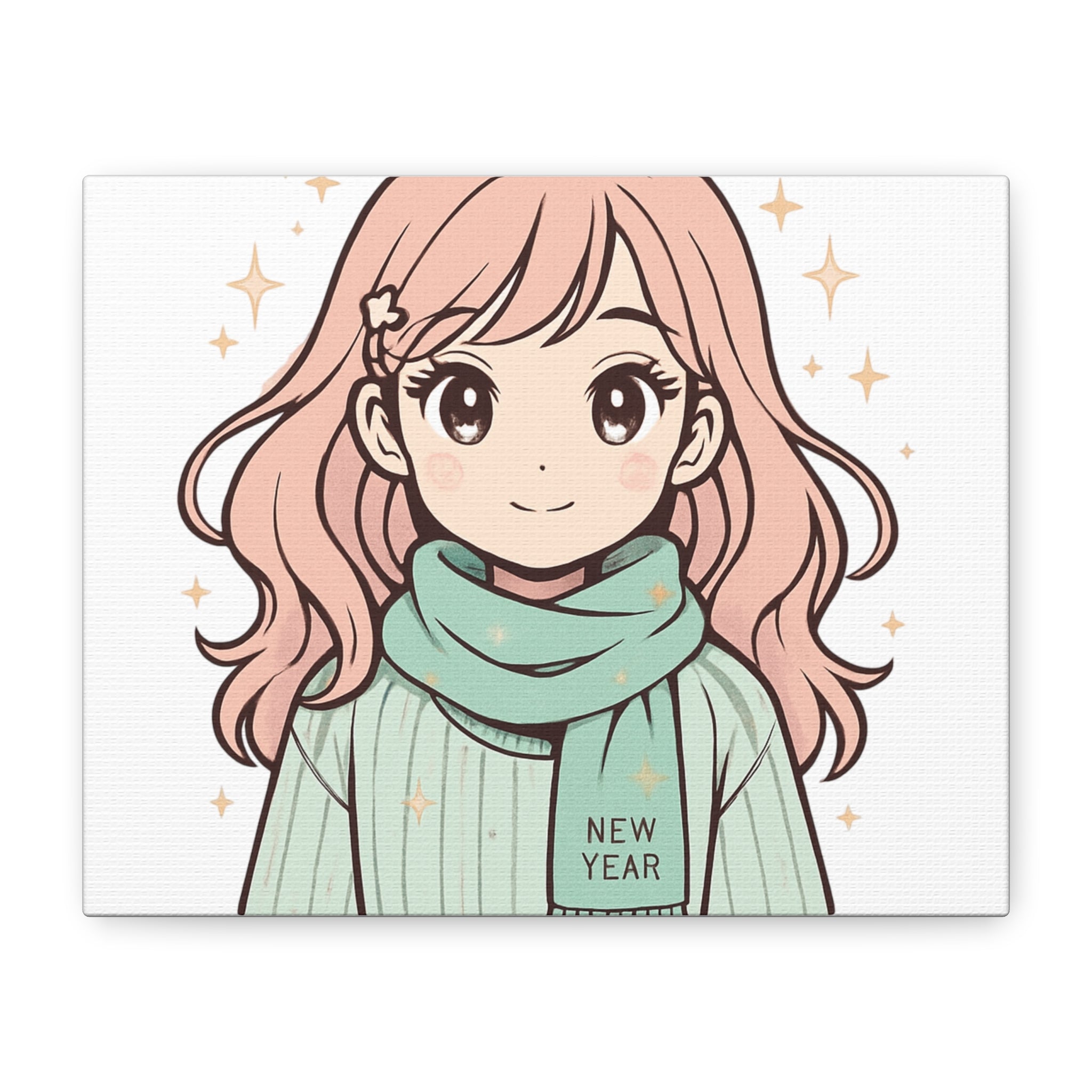 Anime Girl New Year Canvas Print