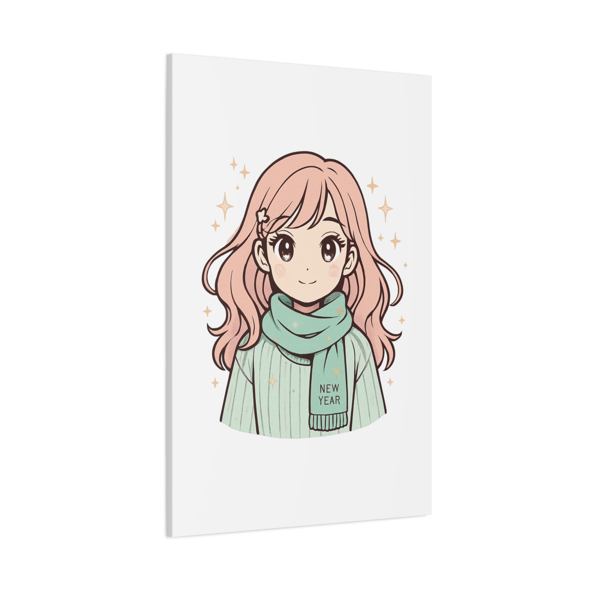 Anime Girl New Year Canvas Print