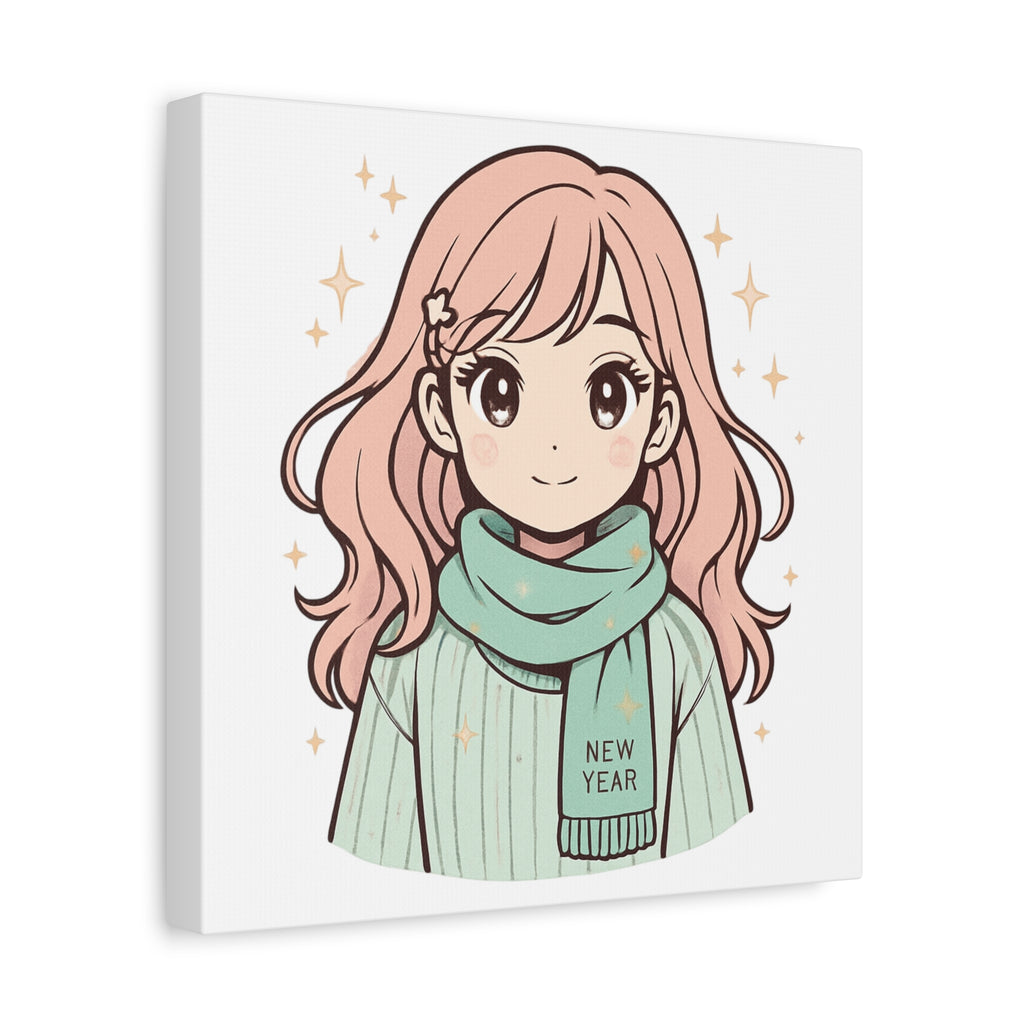 Anime Girl New Year Canvas Print