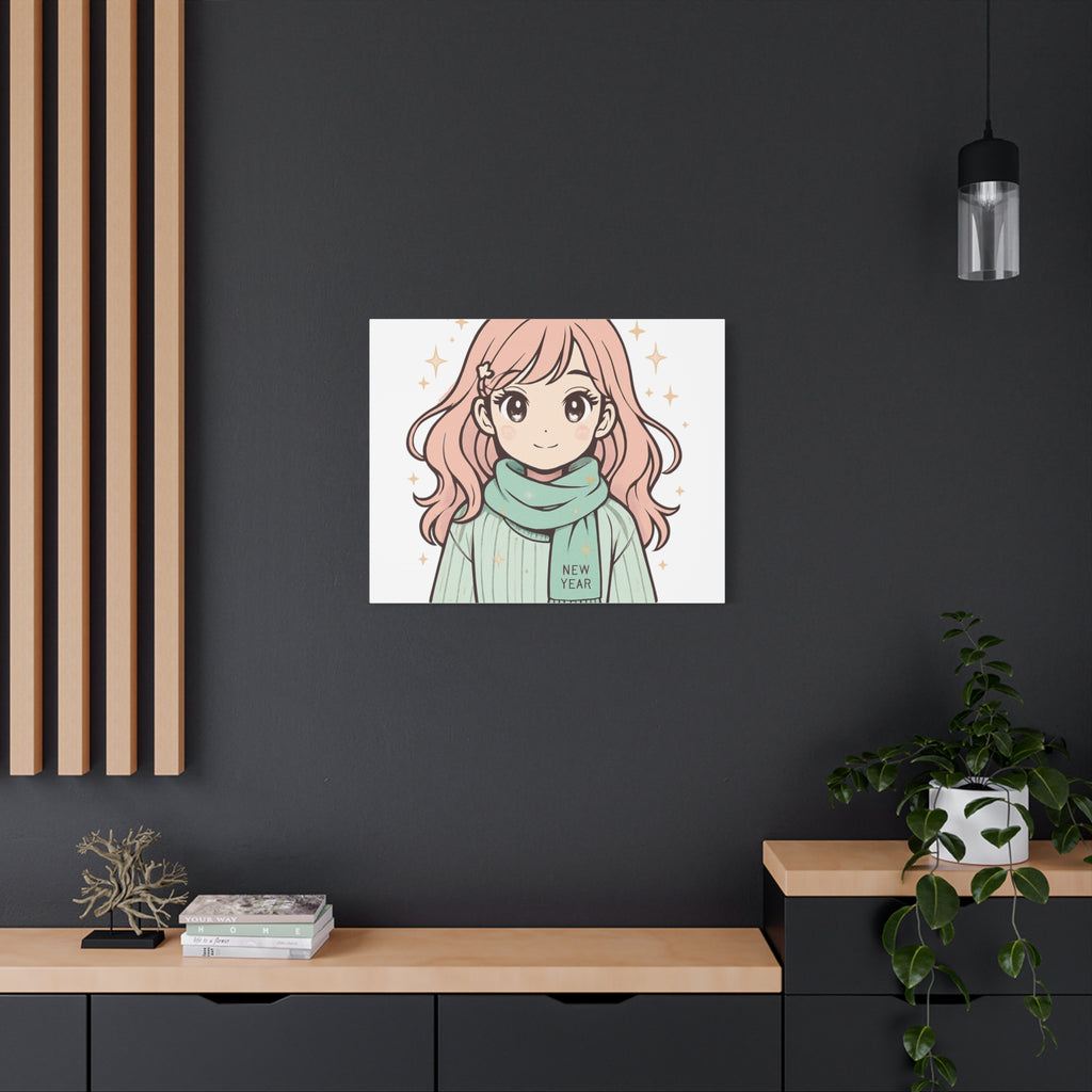 Anime Girl New Year Canvas Print