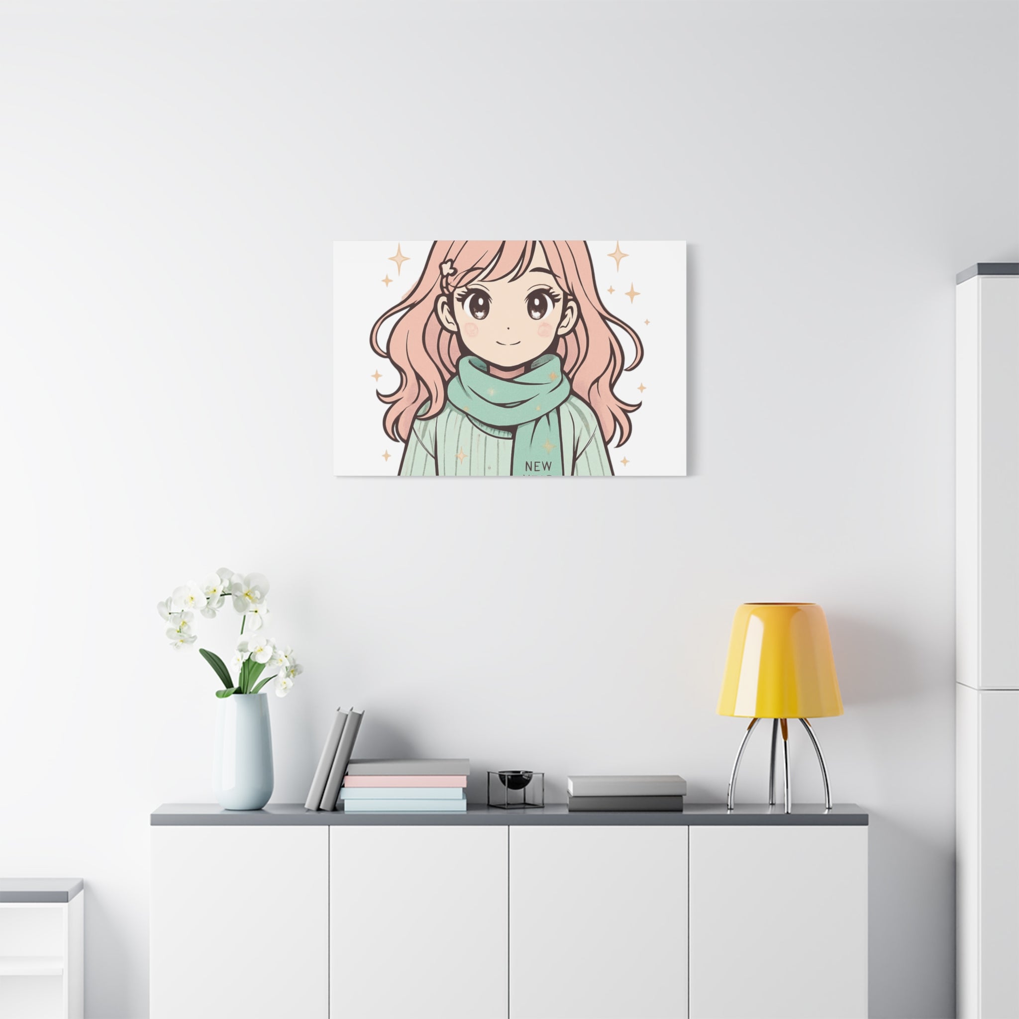 Anime Girl New Year Canvas Print