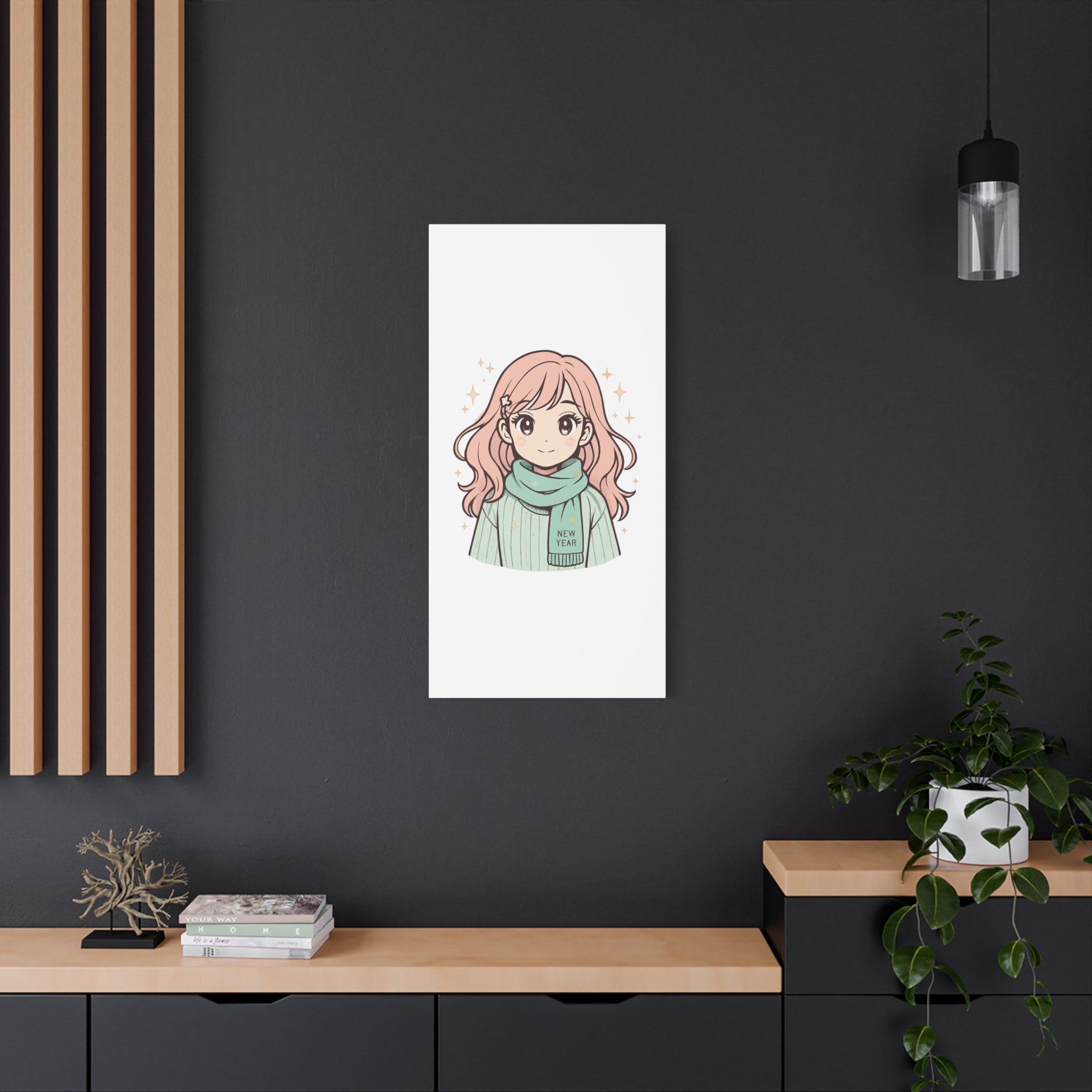 Anime Girl New Year Canvas Print