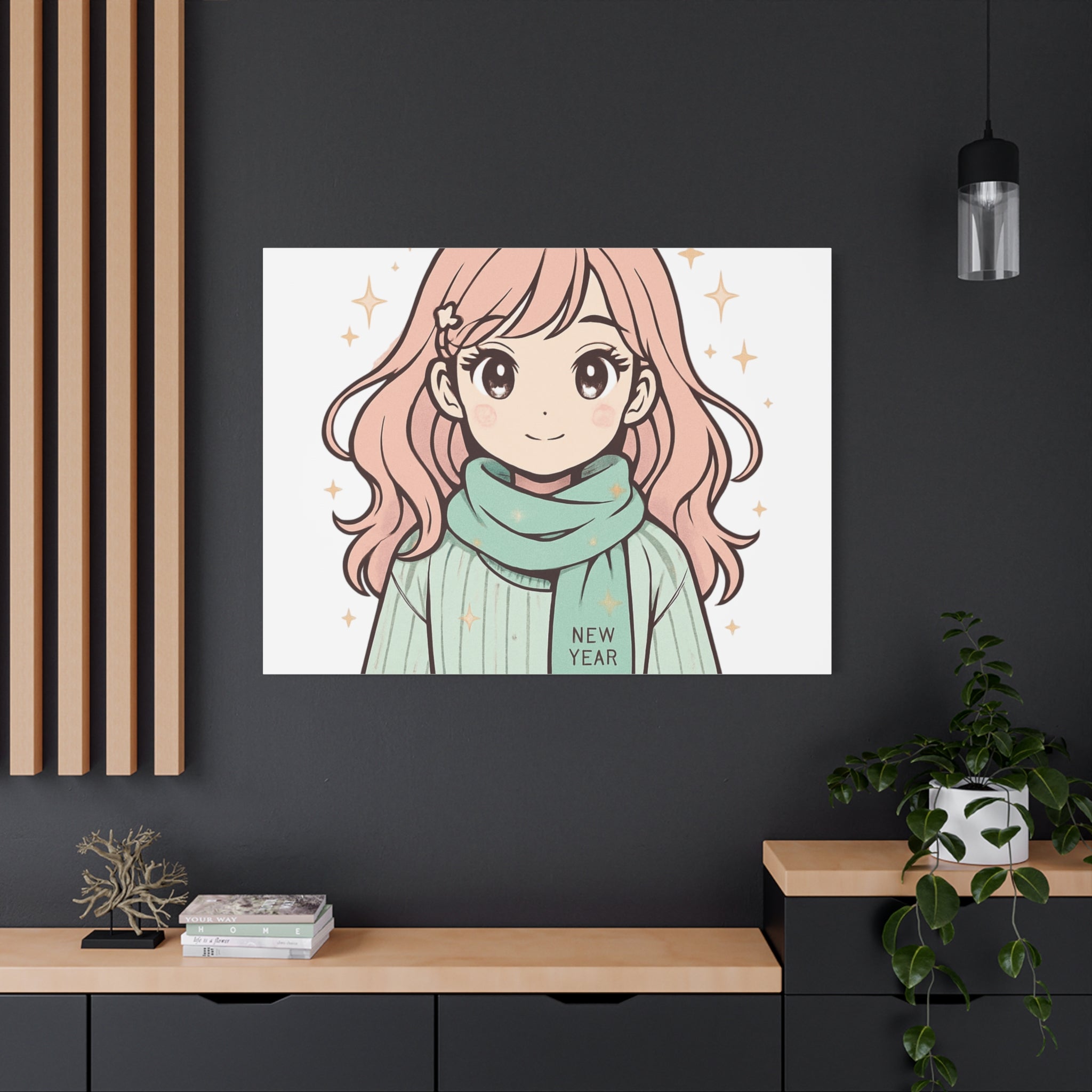 Anime Girl New Year Canvas Print
