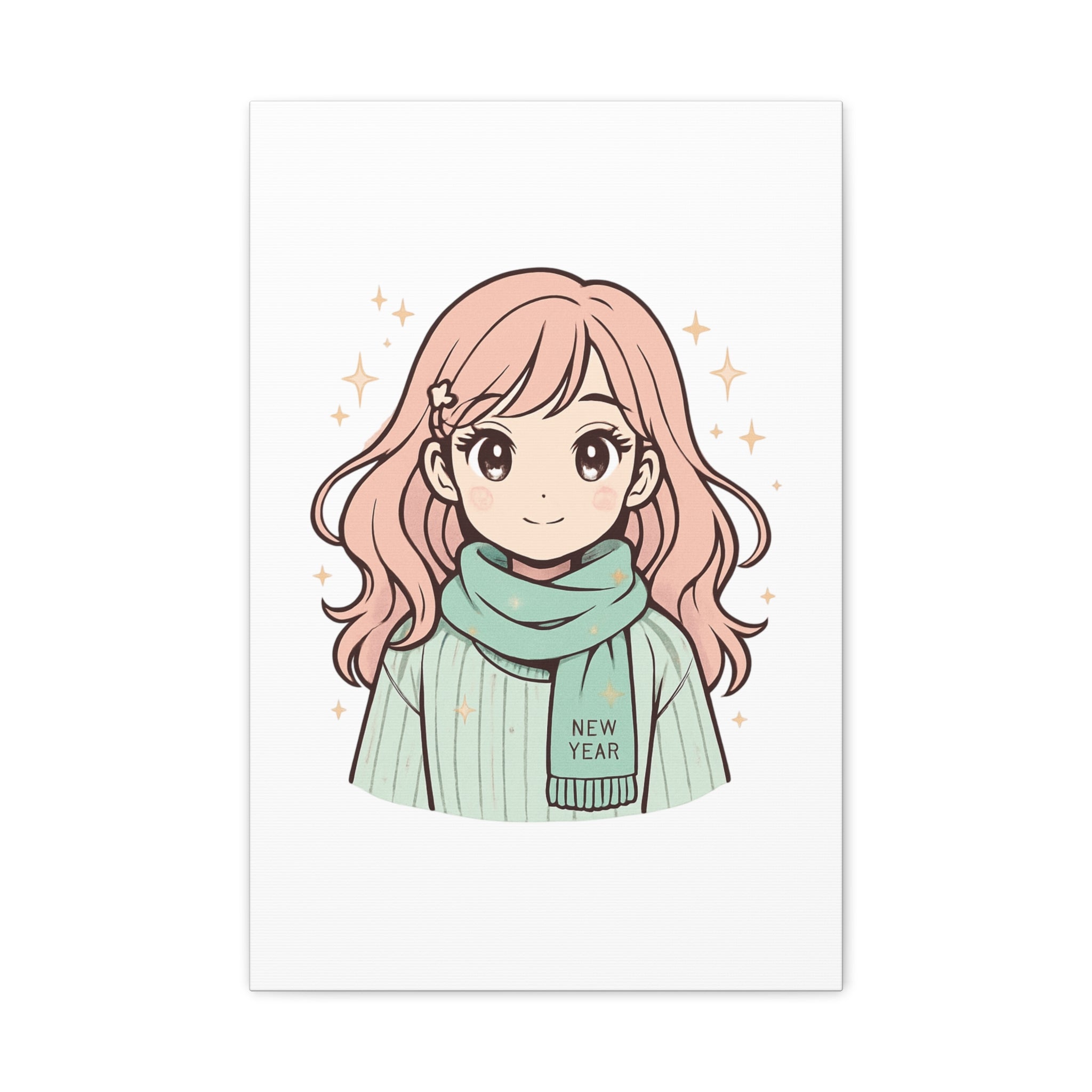 Anime Girl New Year Canvas Print