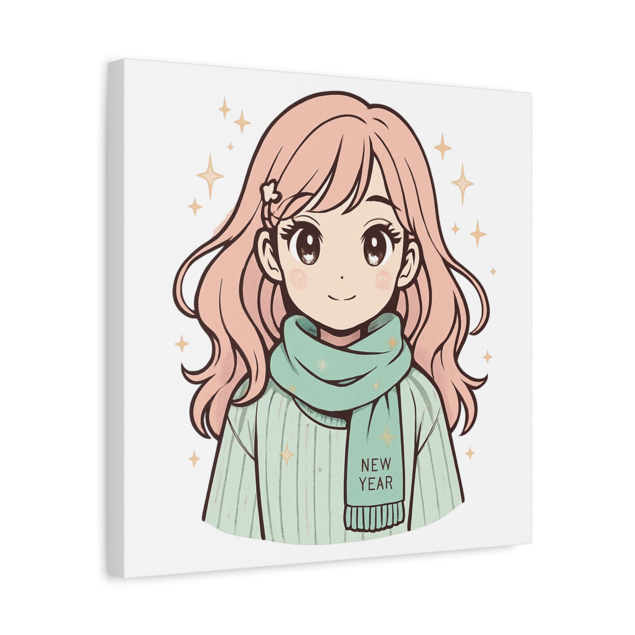 Anime Girl New Year Canvas Print