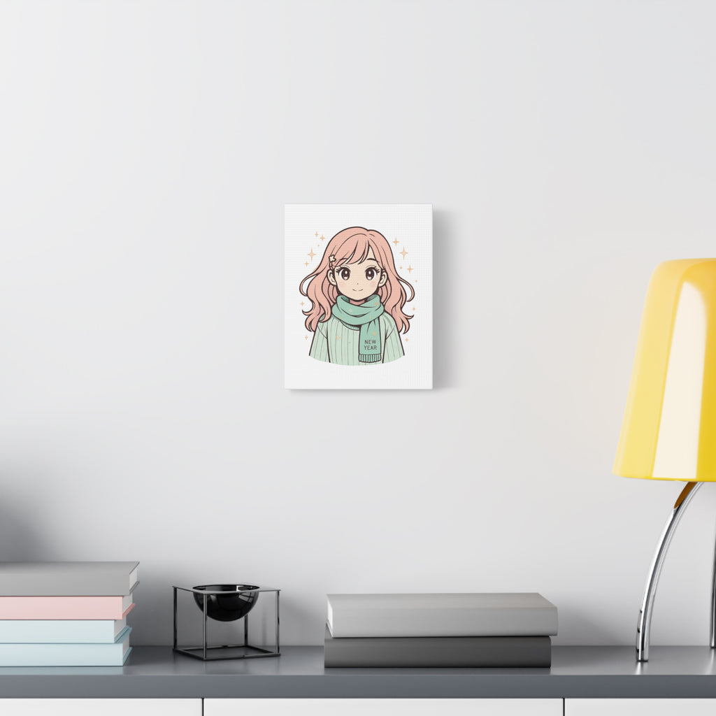 Anime Girl New Year Canvas Print