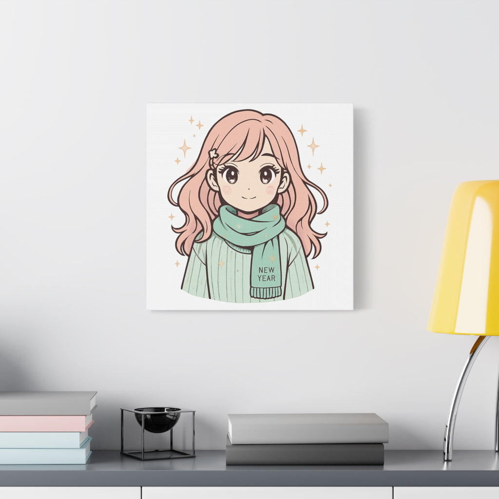 Anime Girl New Year Canvas Print