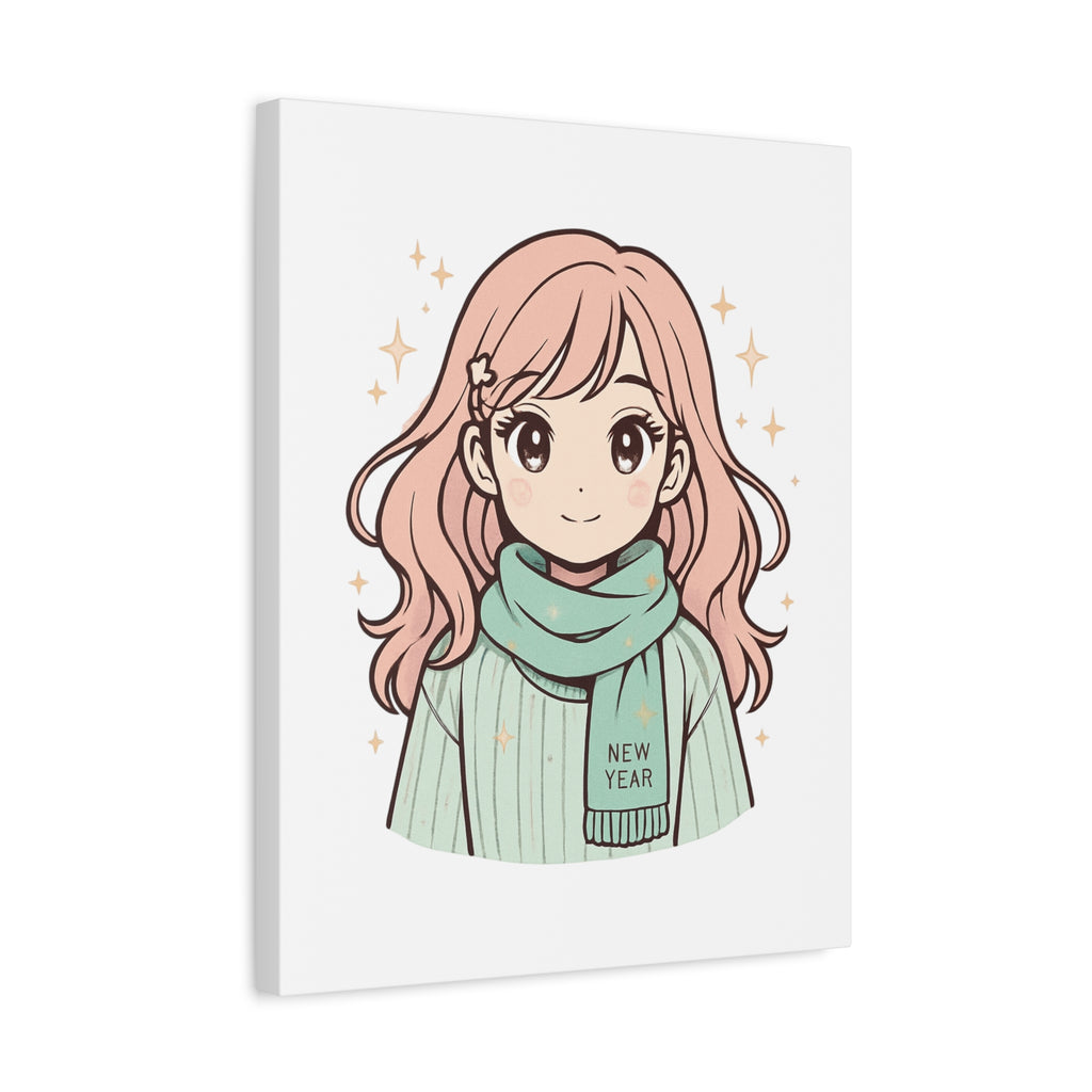 Anime Girl New Year Canvas Print