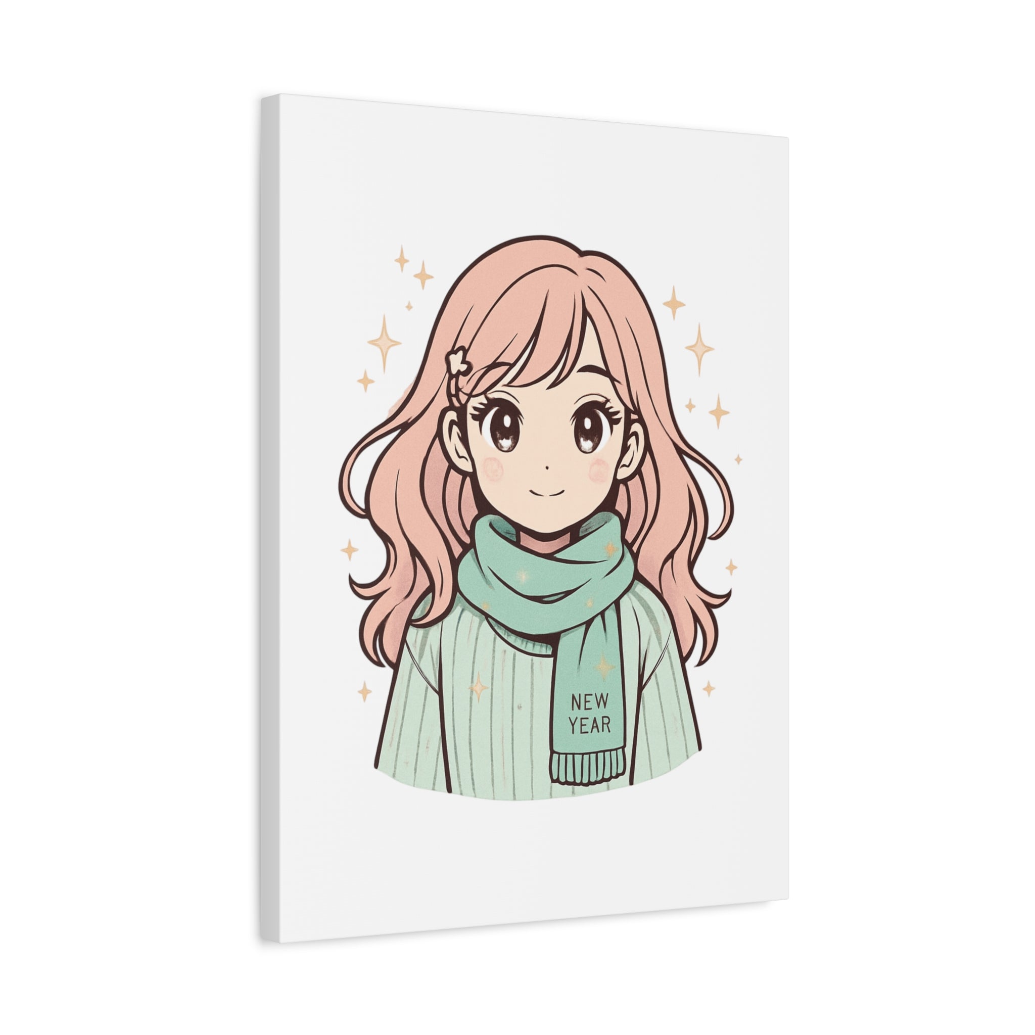 Anime Girl New Year Canvas Print