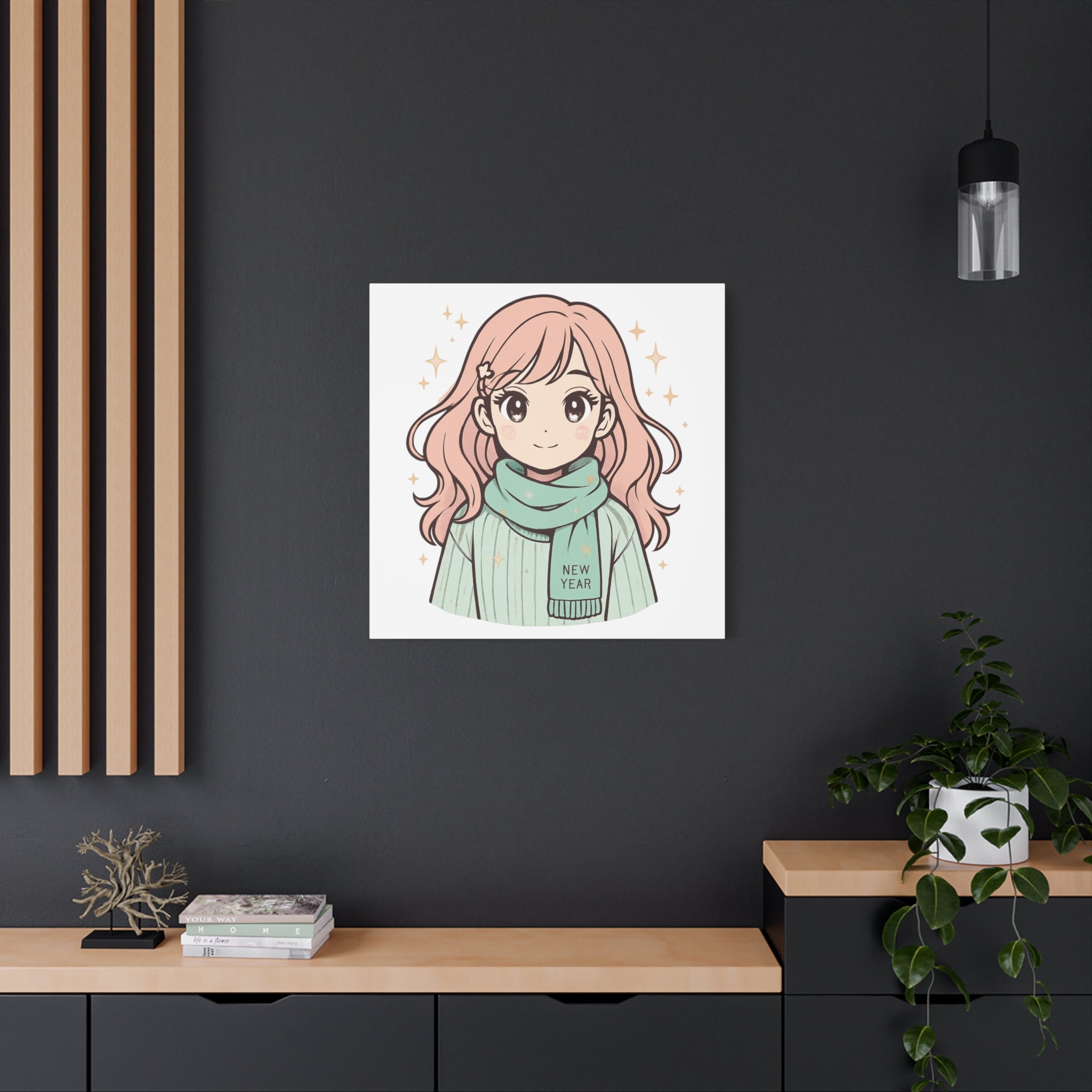 Anime Girl New Year Canvas Print