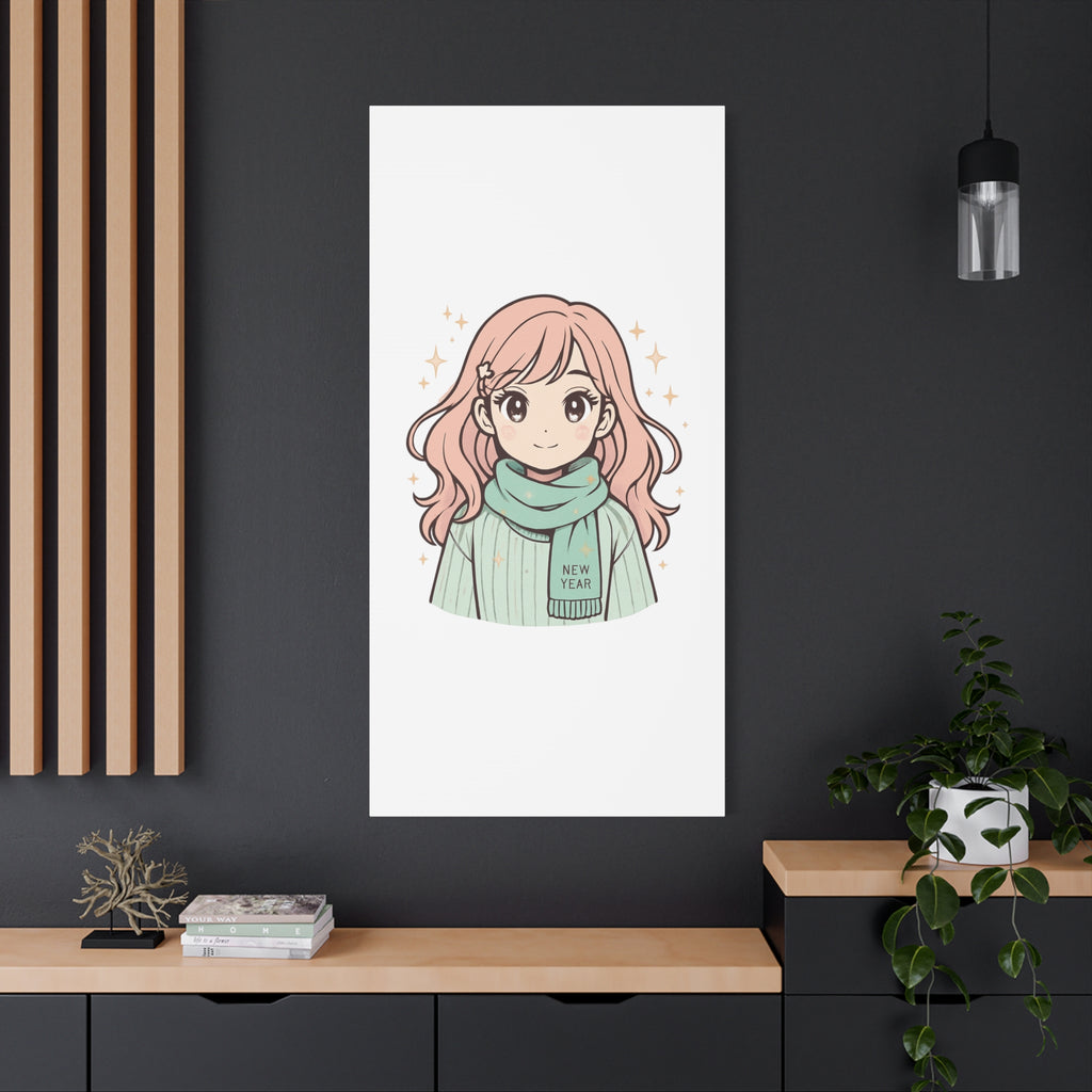 Anime Girl New Year Canvas Print