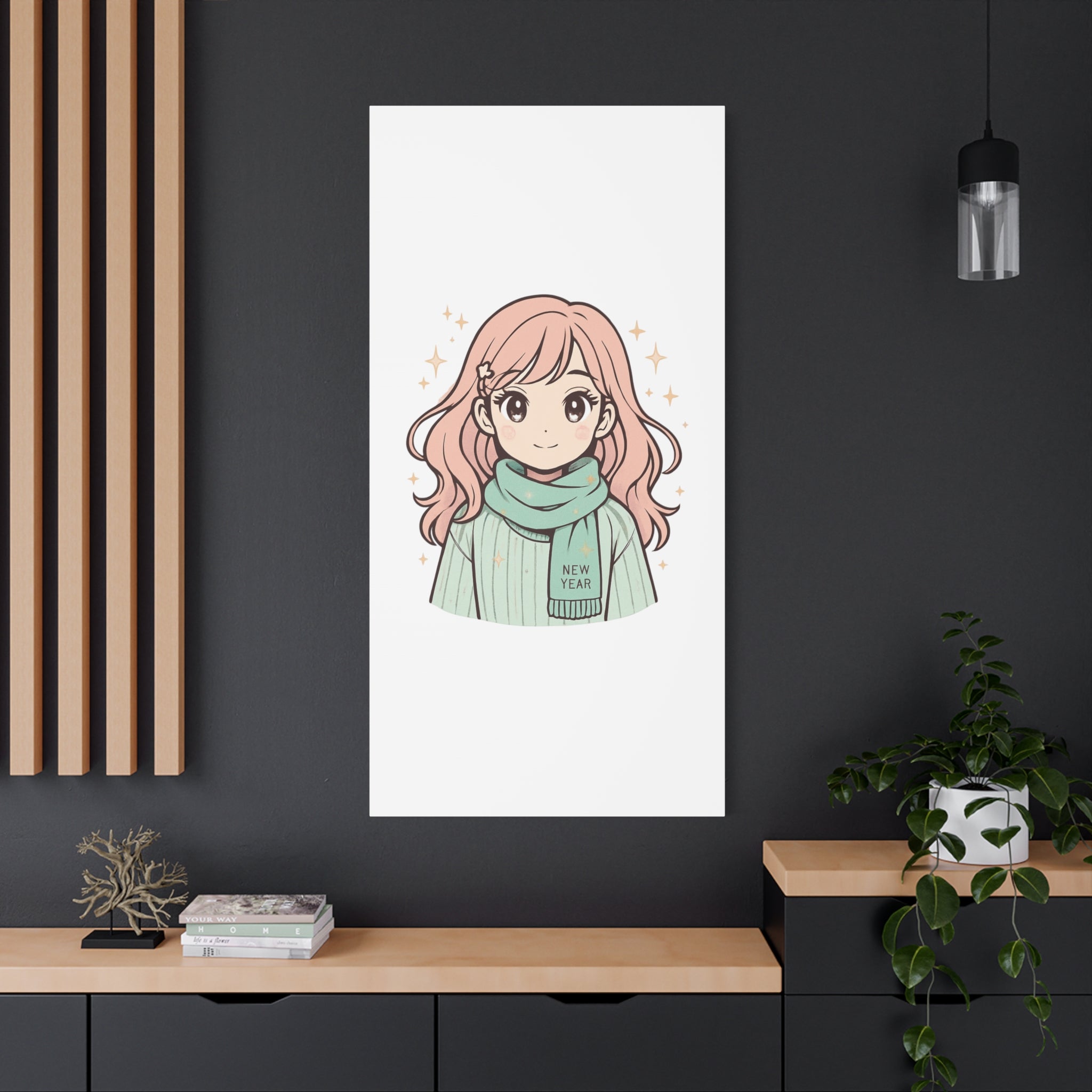 Anime Girl New Year Canvas Print