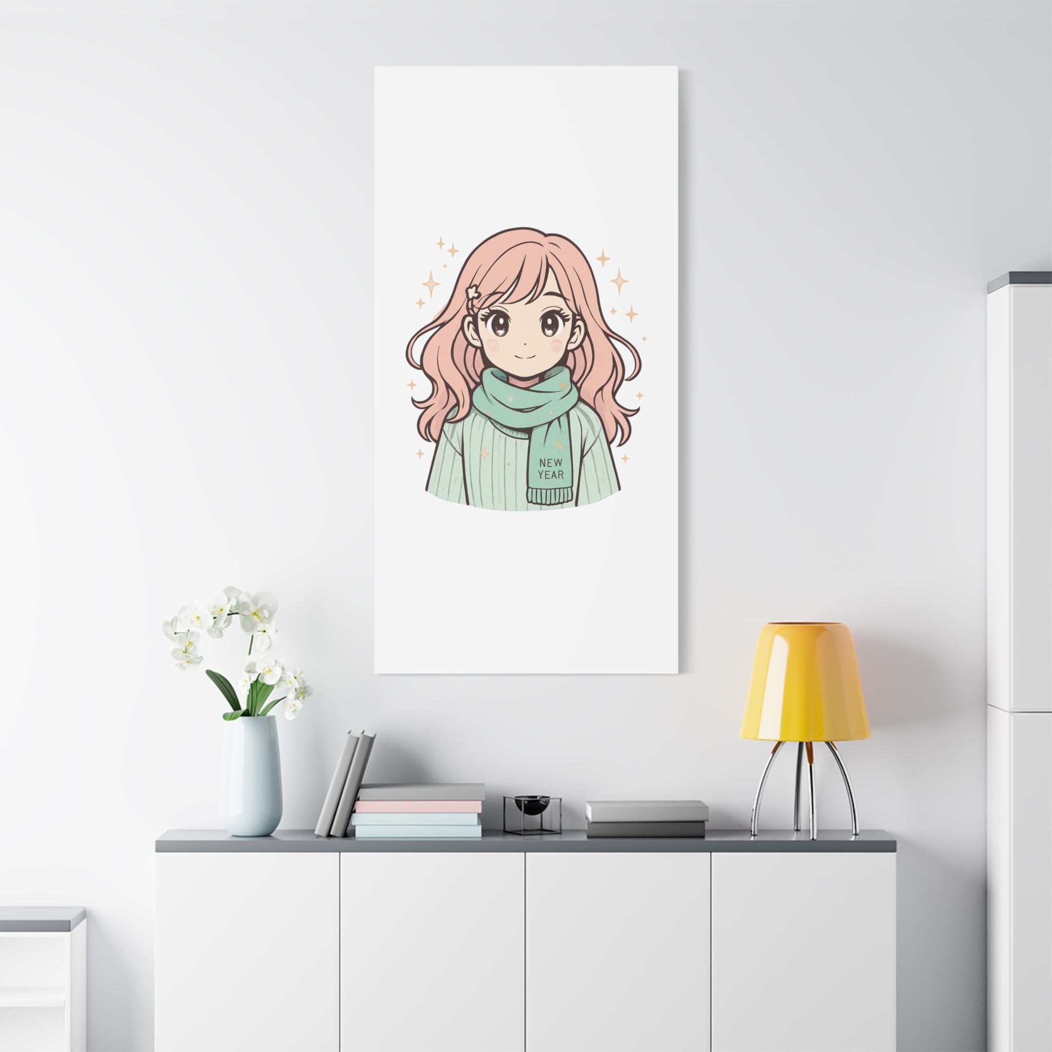Anime Girl New Year Canvas Print