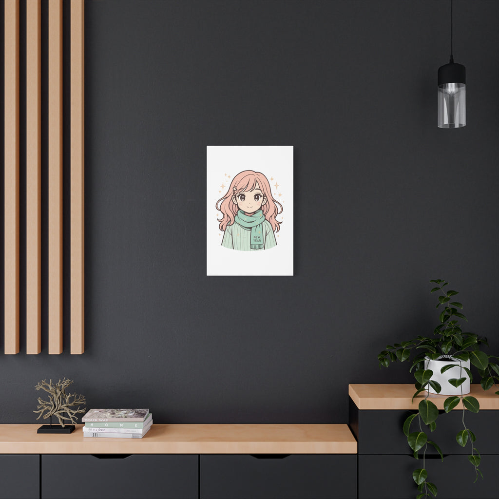 Anime Girl New Year Canvas Print