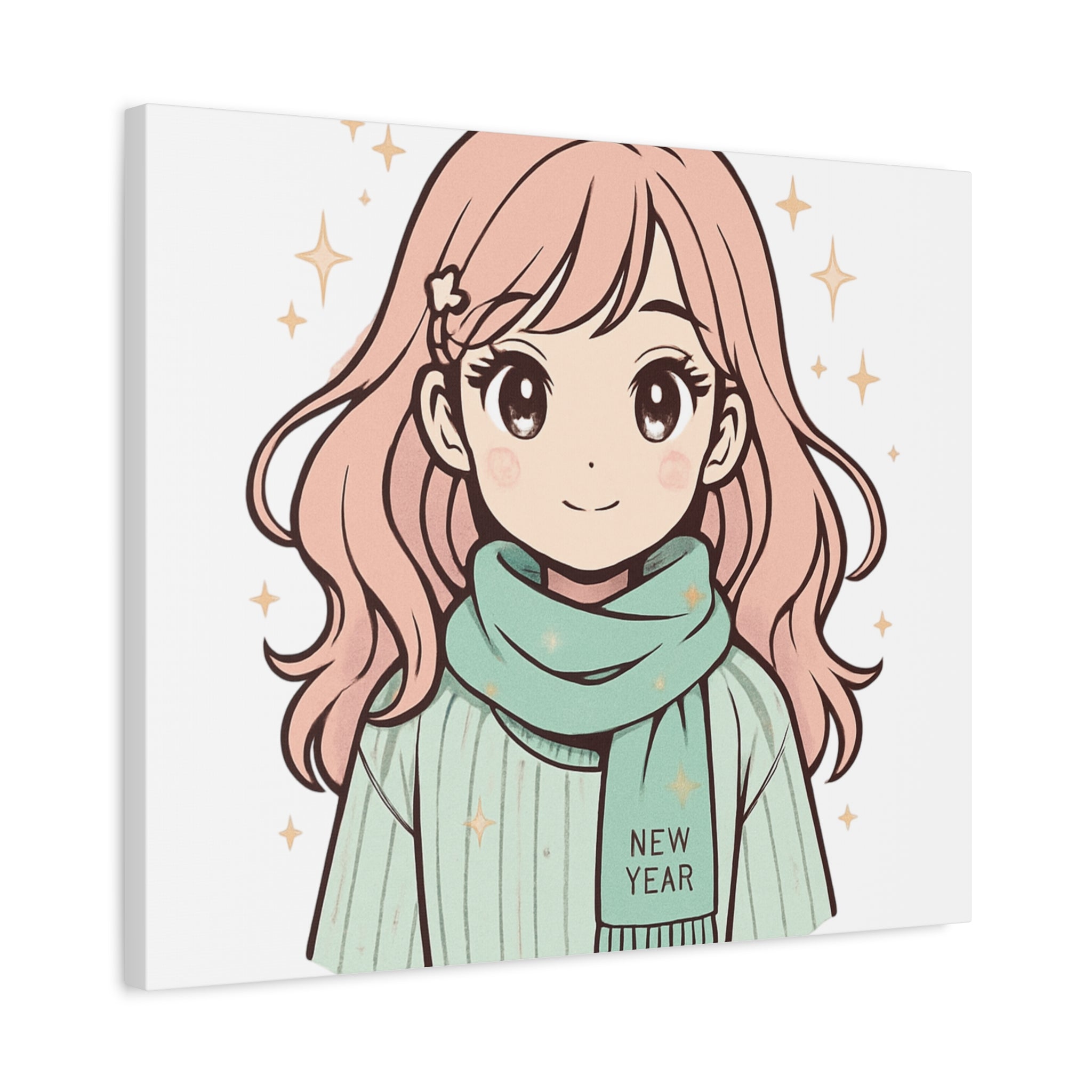 Anime Girl New Year Canvas Print