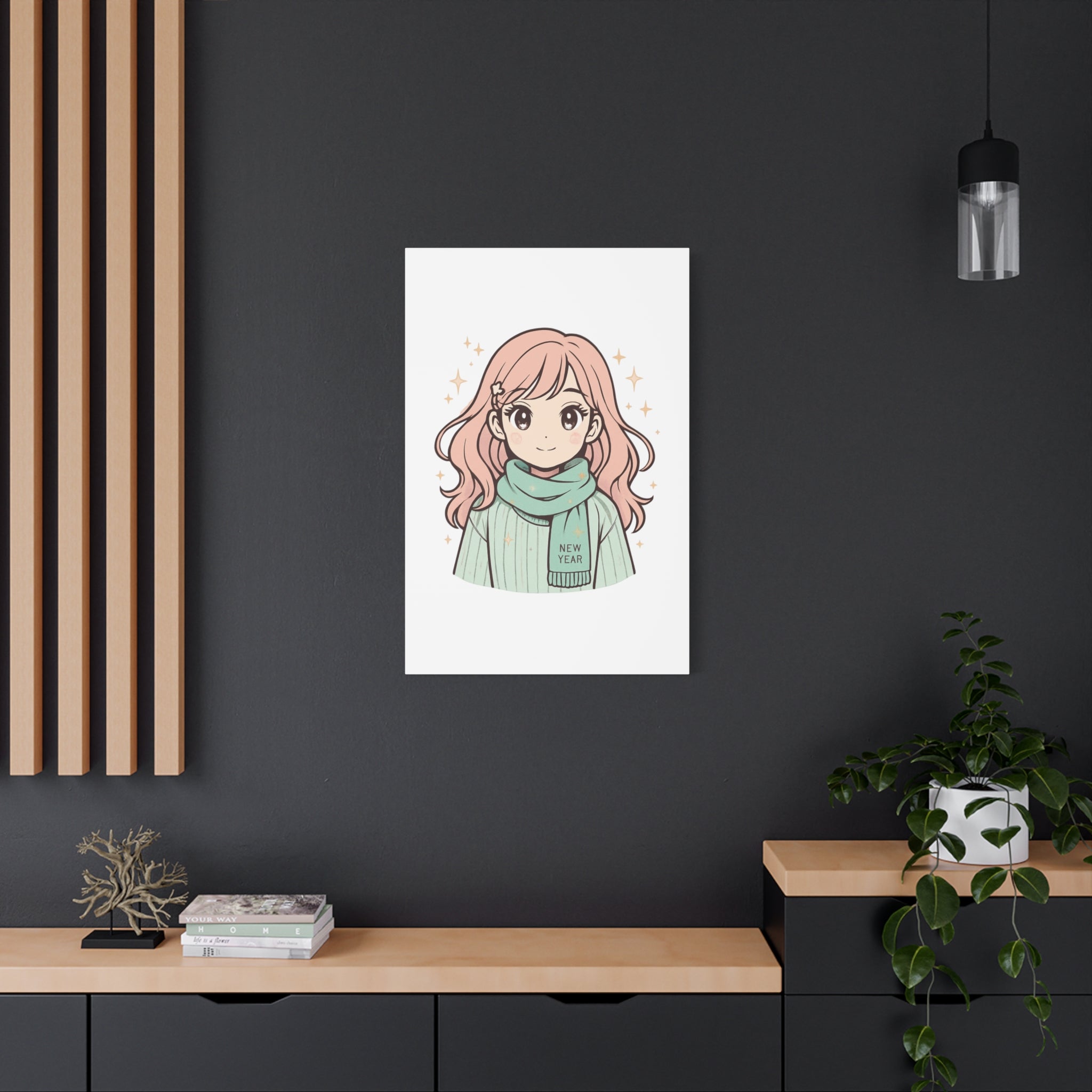 Anime Girl New Year Canvas Print