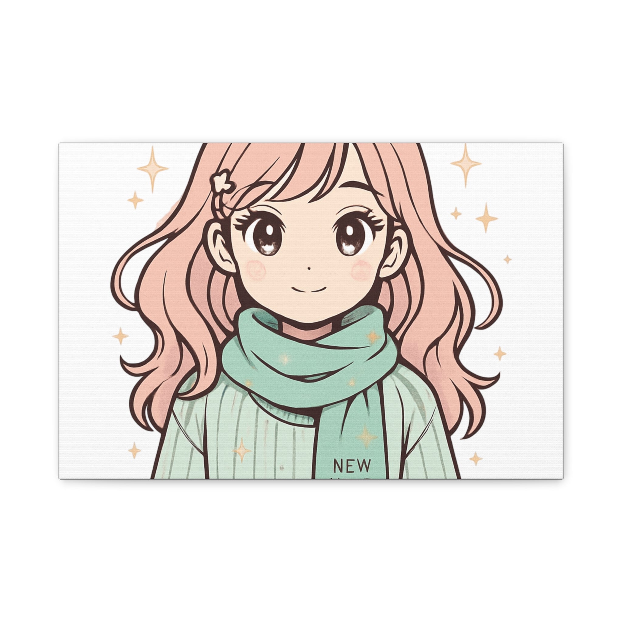 Anime Girl New Year Canvas Print