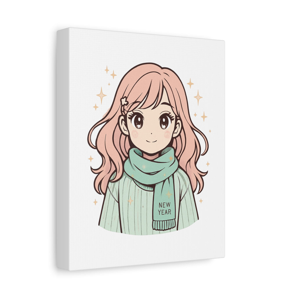 Anime Girl New Year Canvas Print