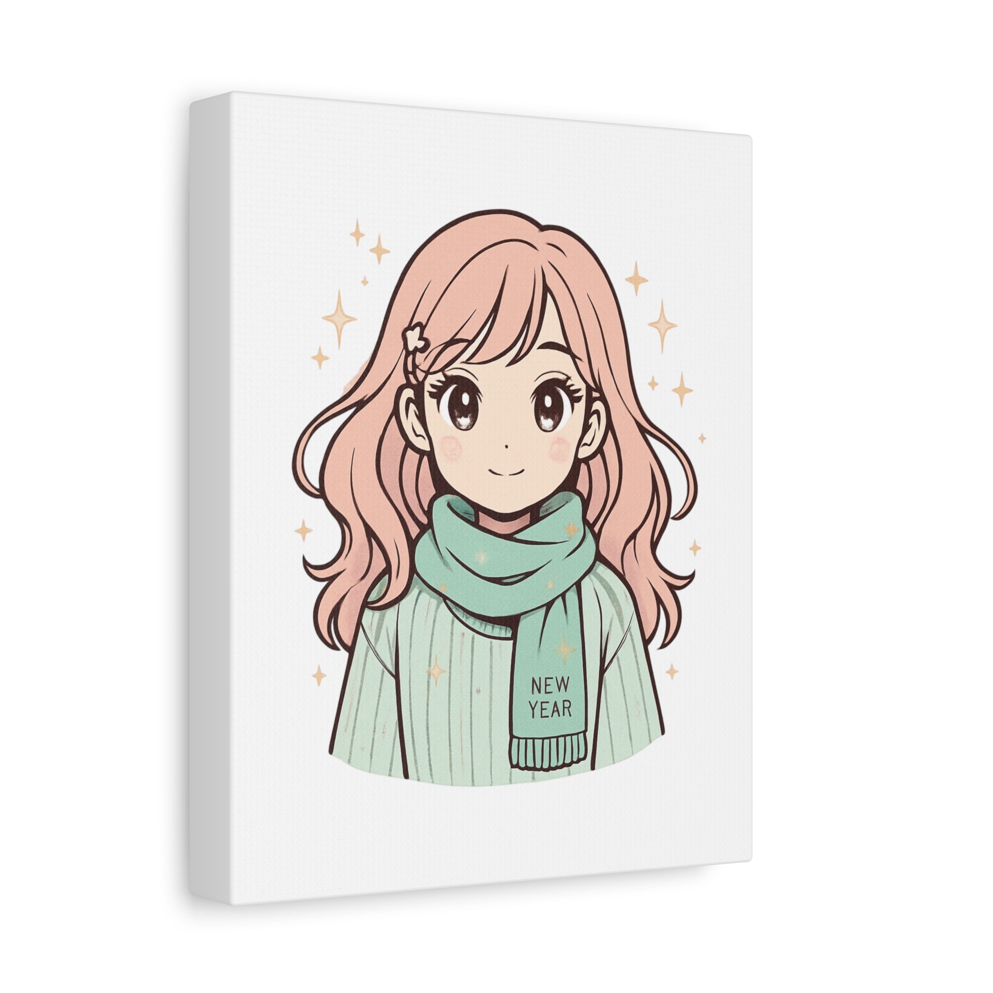 Anime Girl New Year Canvas Print