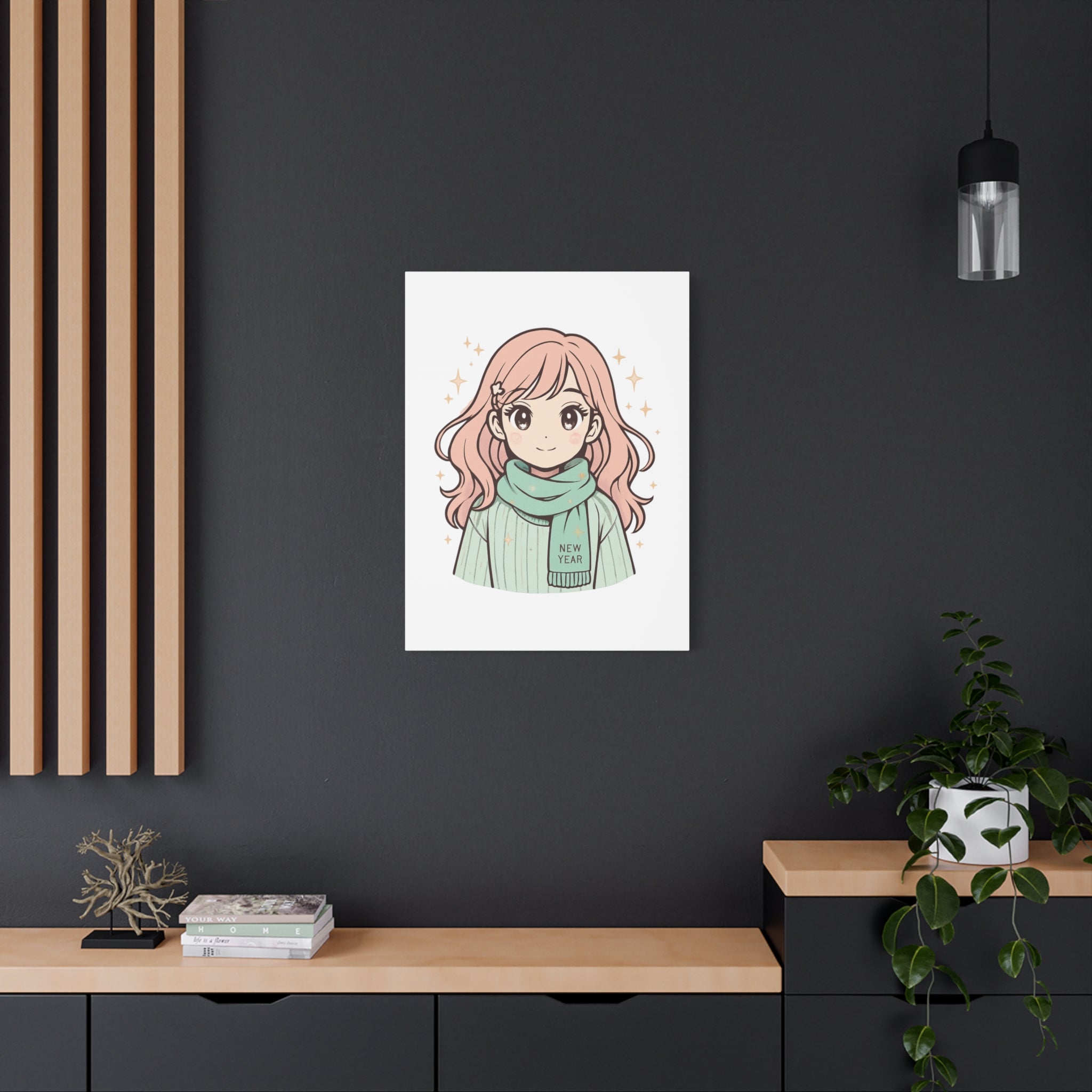 Anime Girl New Year Canvas Print