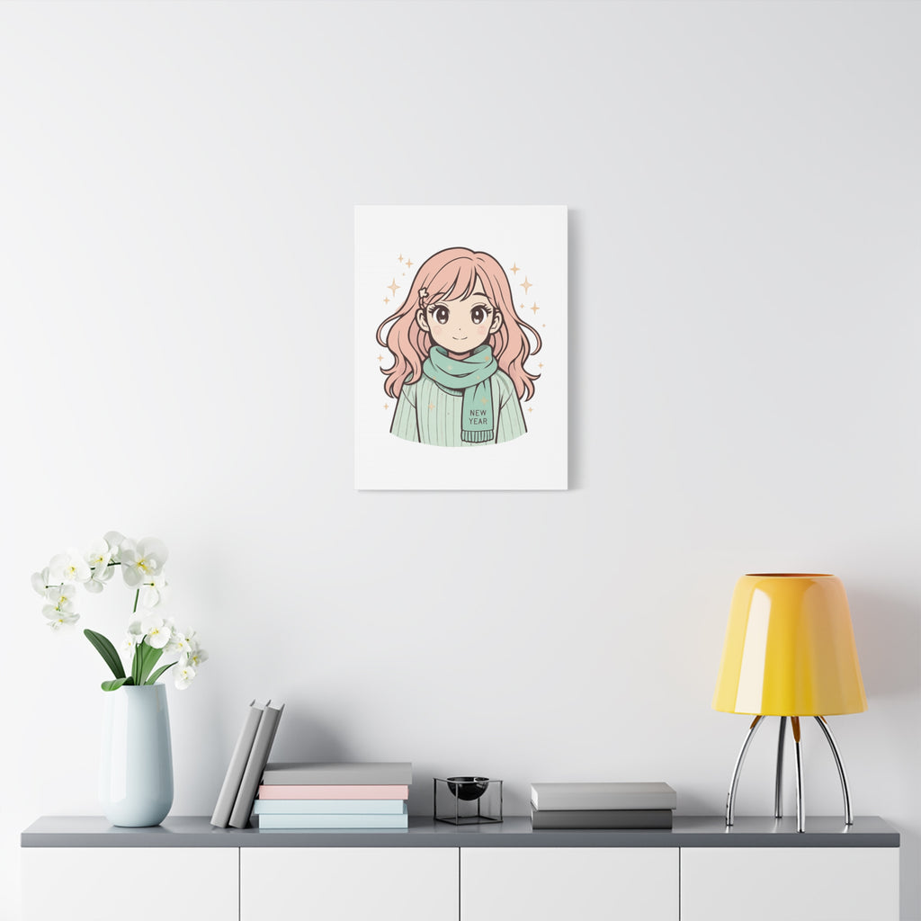 Anime Girl New Year Canvas Print