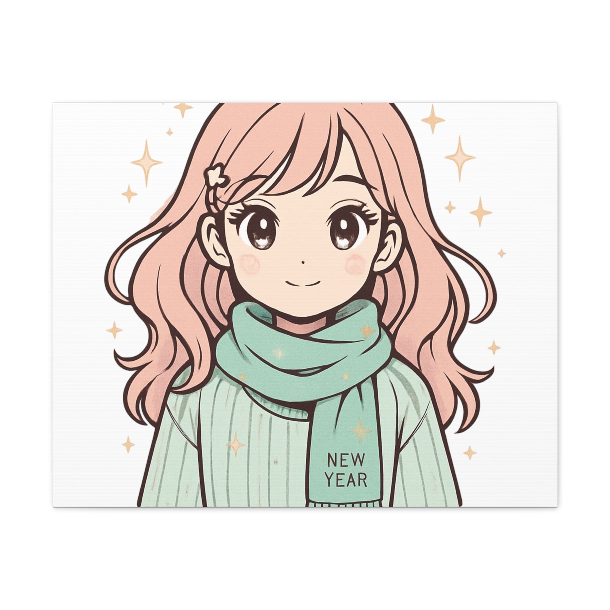 Anime Girl New Year Canvas Print