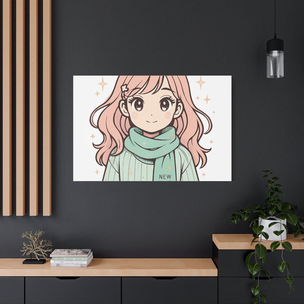Anime Girl New Year Canvas Print