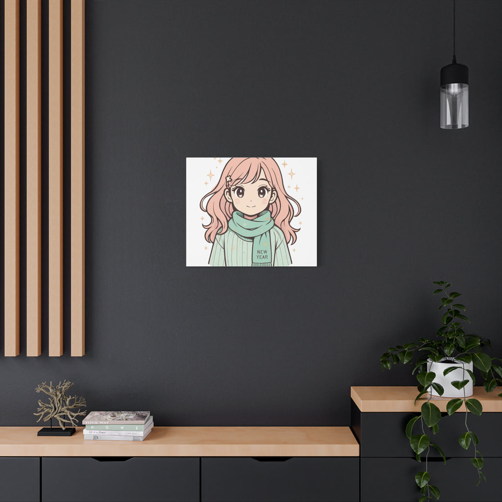 Anime Girl New Year Canvas Print