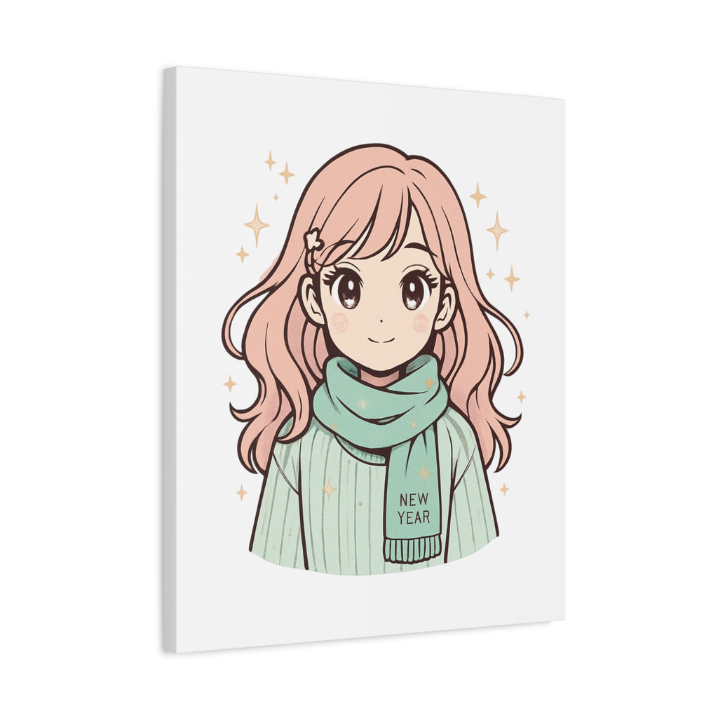 Anime Girl New Year Canvas Print