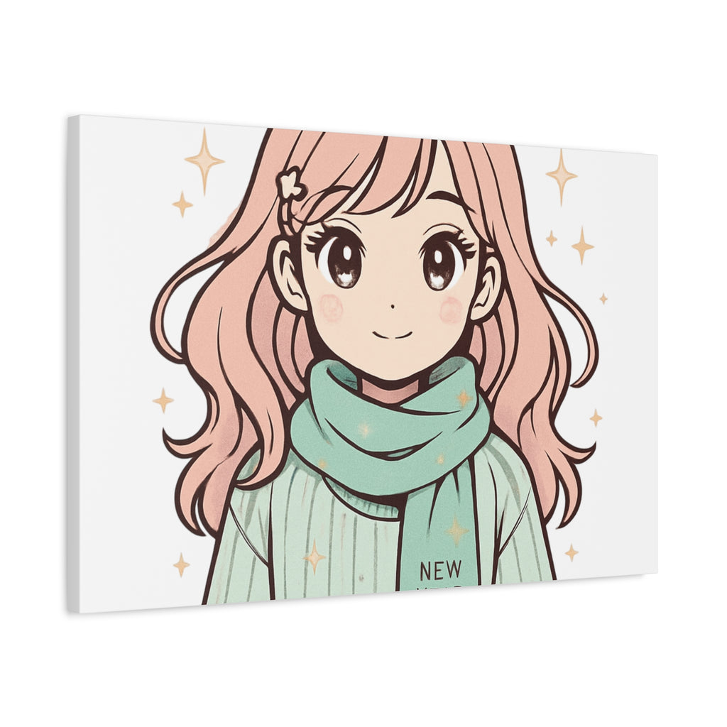 Anime Girl New Year Canvas Print