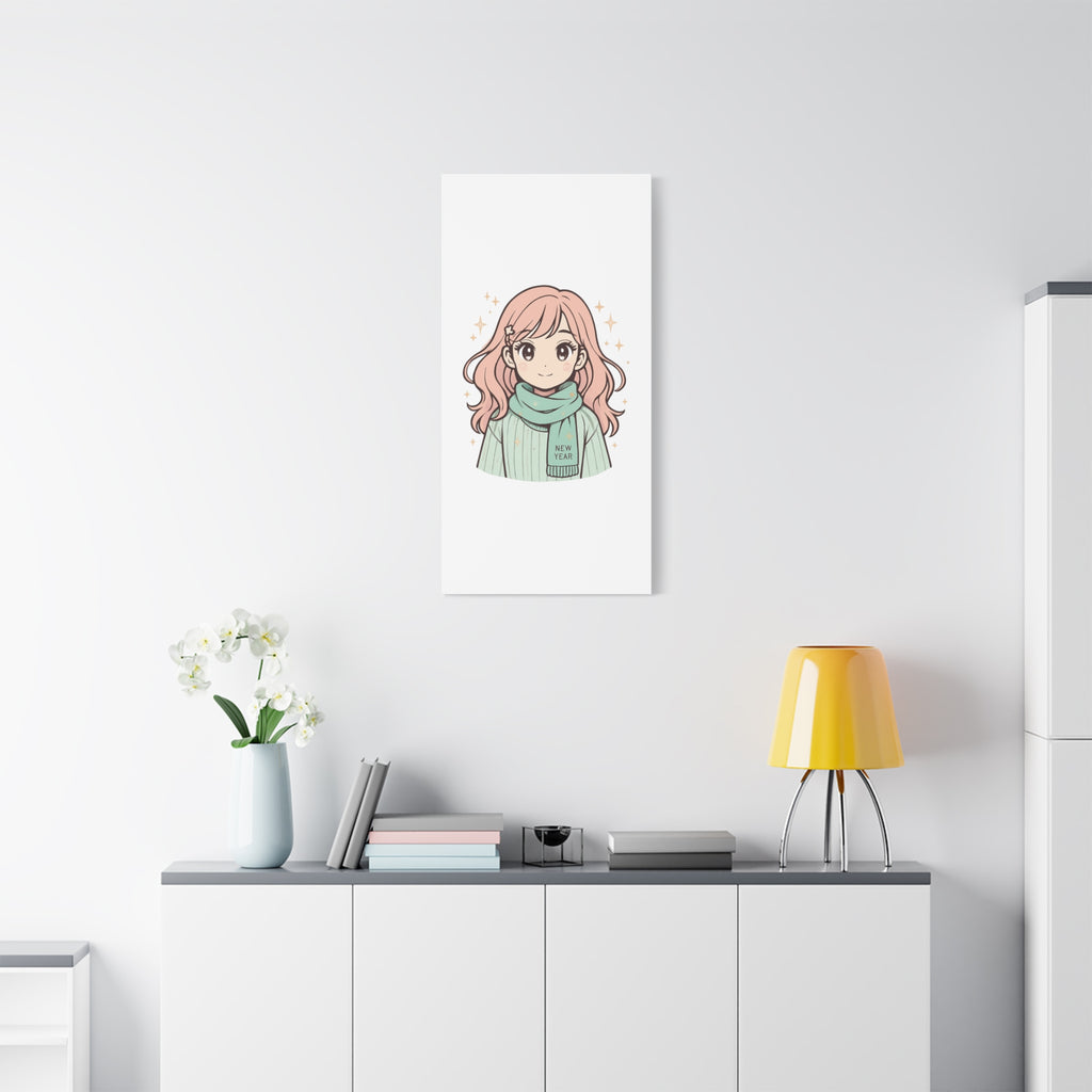 Anime Girl New Year Canvas Print