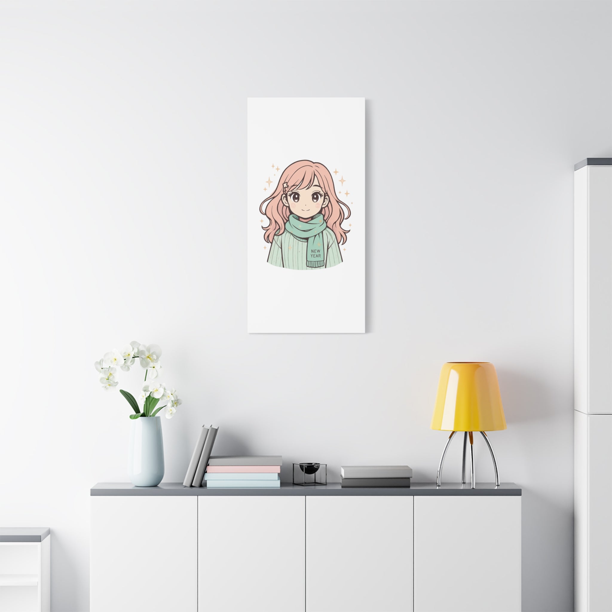 Anime Girl New Year Canvas Print