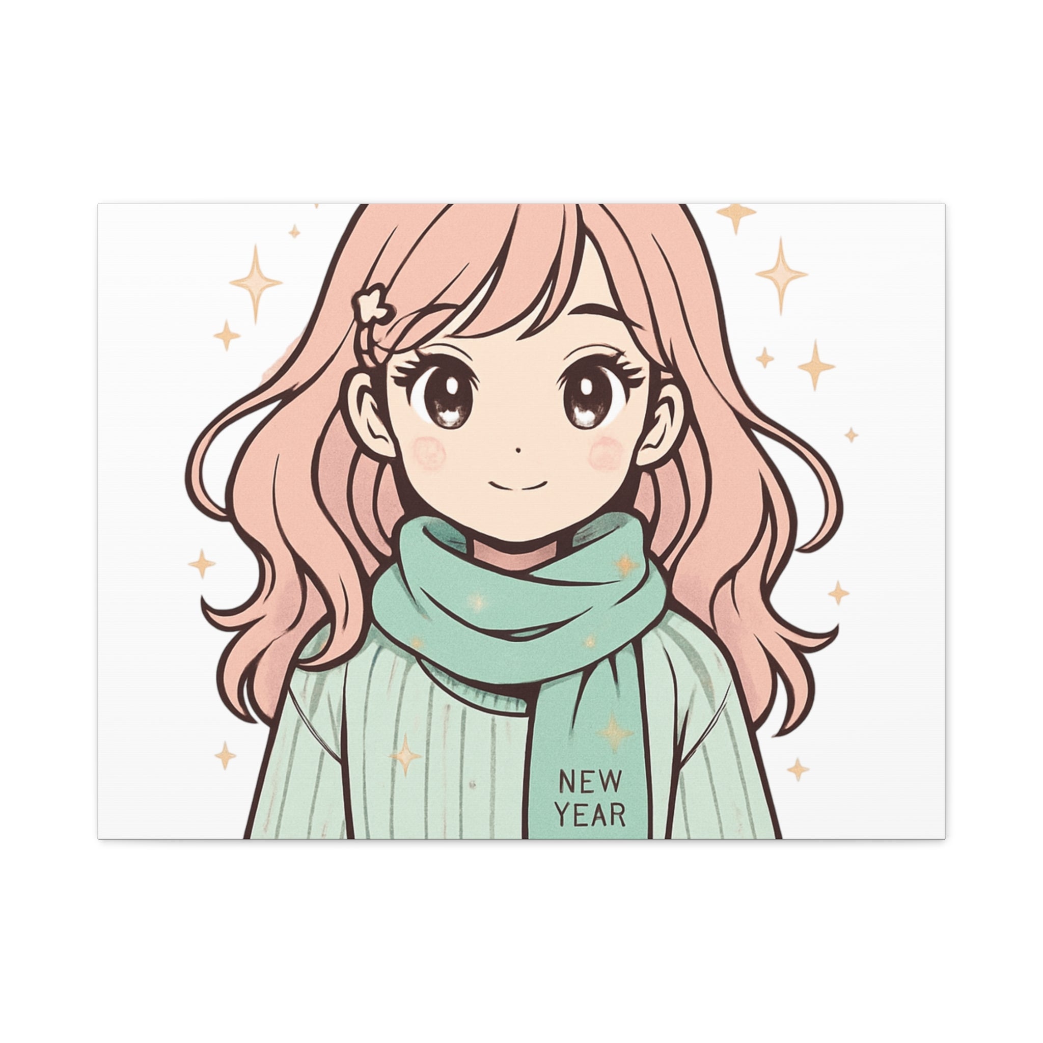 Anime Girl New Year Canvas Print