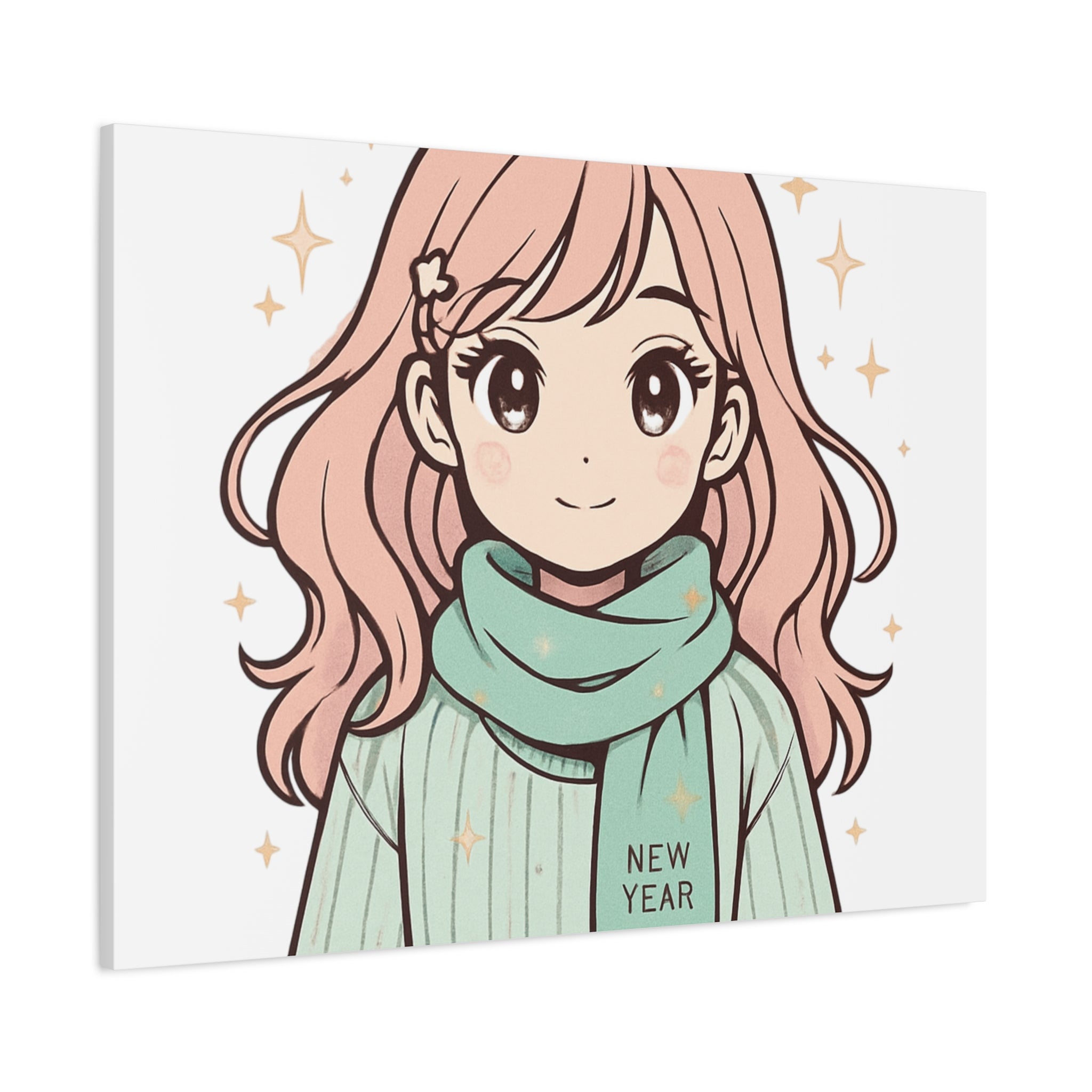Anime Girl New Year Canvas Print