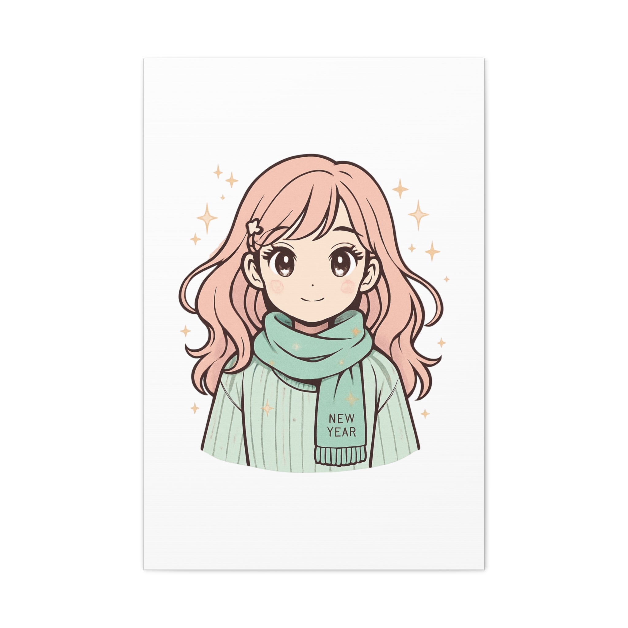 Anime Girl New Year Canvas Print