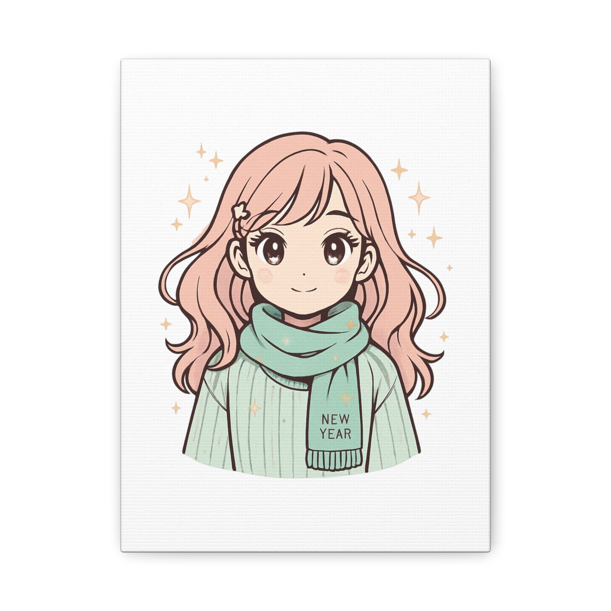 Anime Girl New Year Canvas Print